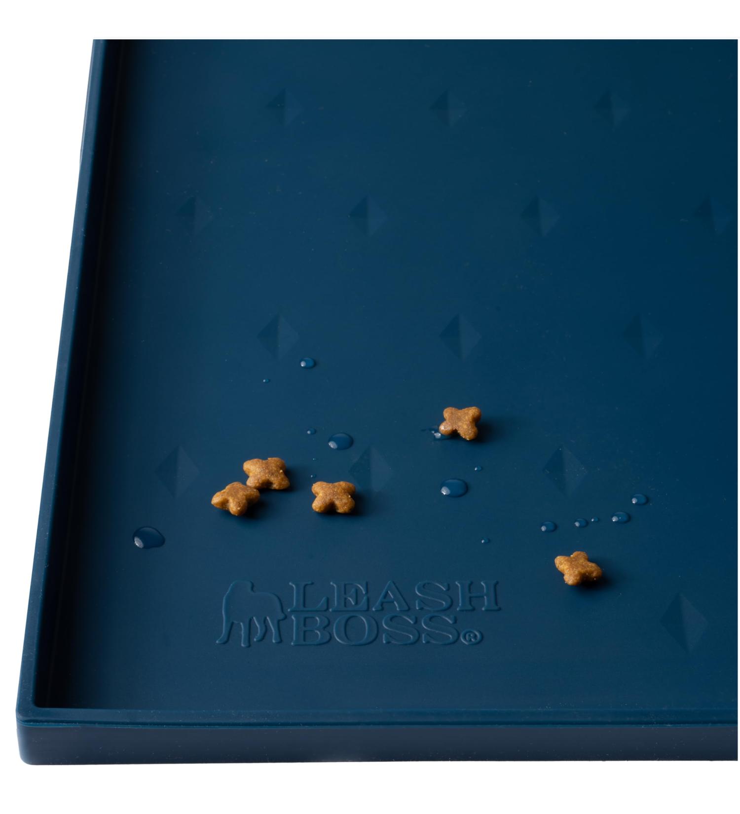 Leash Boss Spray Mat XL - Waterproof Silicone Bowl Pad for Cats & Dogs - 64x43 cm Marine Non-Slip Design for Food & Water - Buy Online on GoSupps.com
