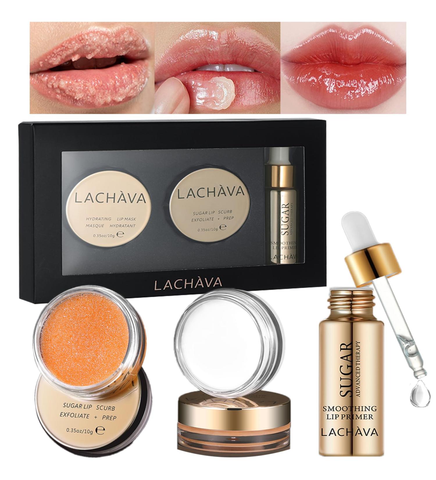 Lip Care Kit - Hydrating Lip Scrub Sleeping Mask & Soothing Primer Oil | Nourishing Daily Lip Care Set for Hydration & Repair - Buy Online on GoSupps.com