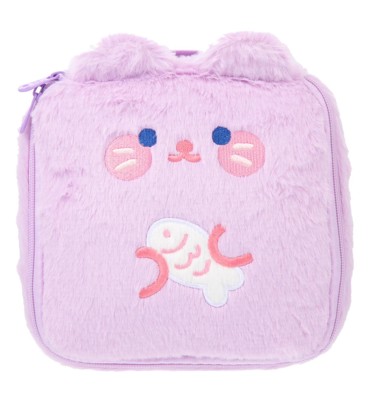 Healeved Plush Storage Bag for Girls - Multifunctional Matt Pad & Tie Bag - Small 18.5x18.5x6.5cm | Perfect Ladies Storage Solution - Buy Online on GoSupps.com