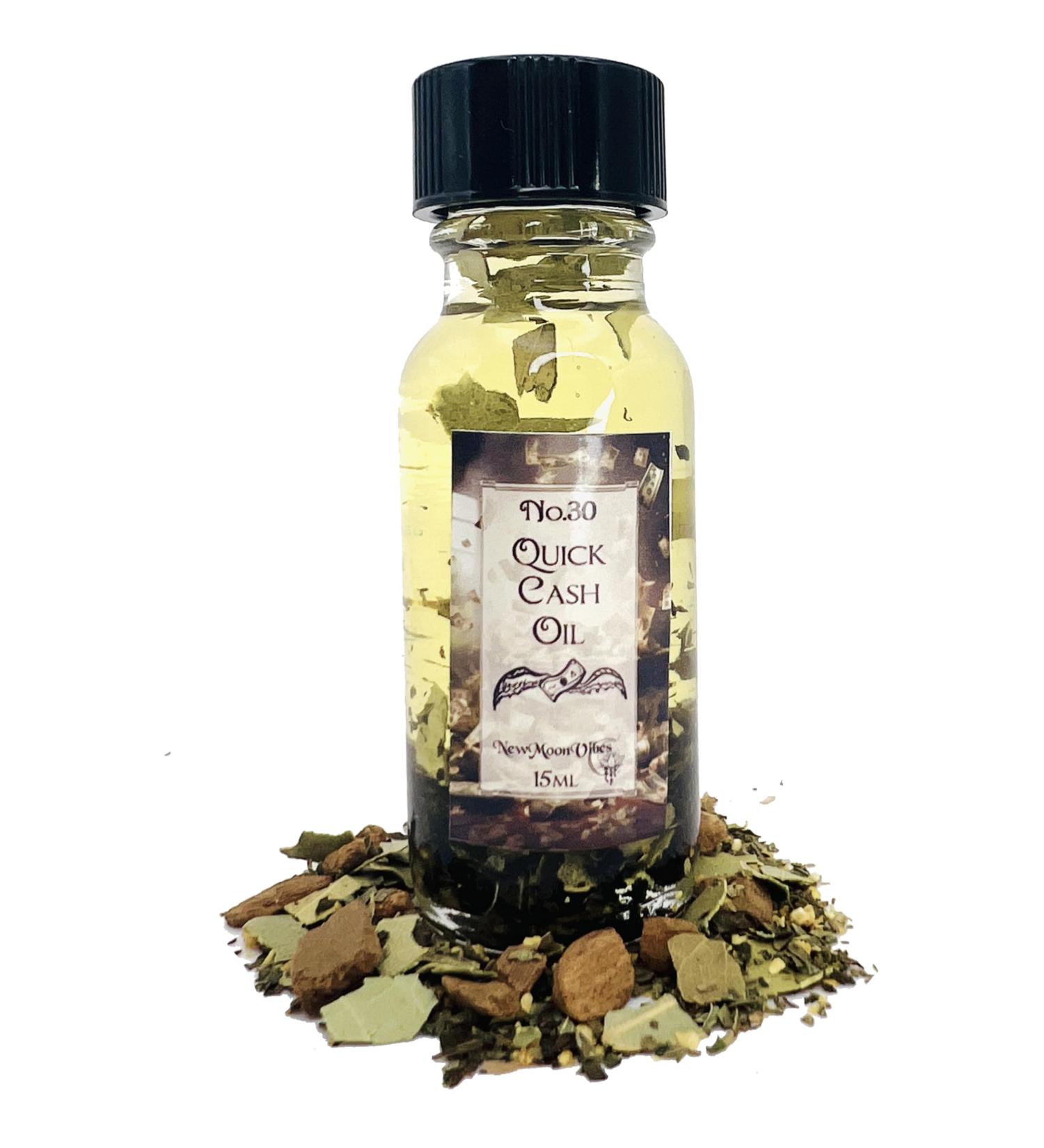 Quick Cash Oil by New Moon Vibes - Fast Money Attraction Blessings Prosperity Financial Solutions Gain Funds Spells Conjure Rituals - Handmade with Essential Oils & Herbs - Wicca Pagan Hoodoo Magick - Buy Online on GoSupps.com
