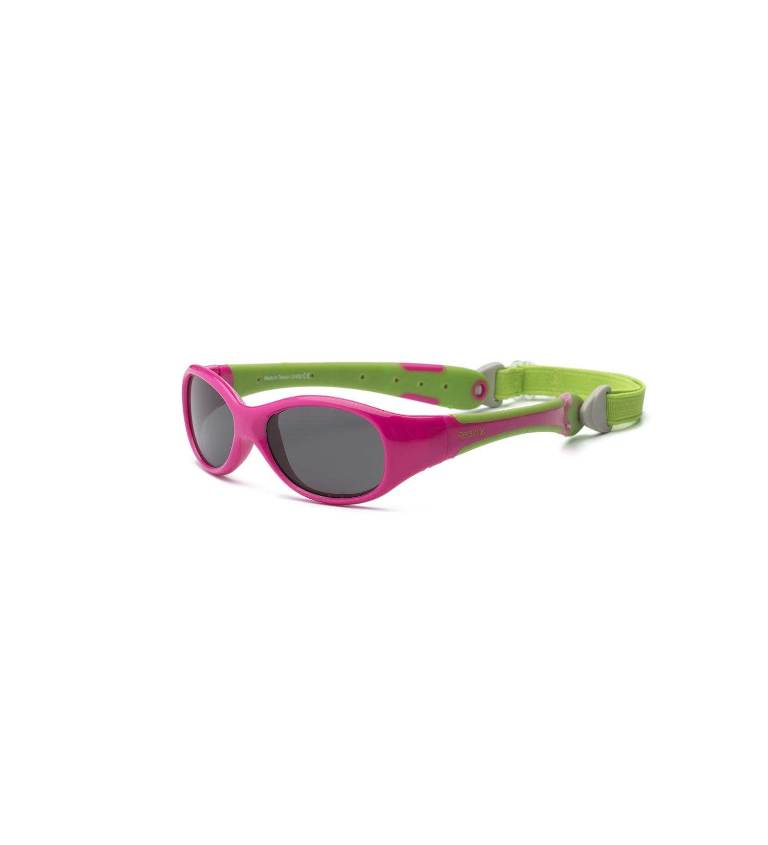 Real Kids Shades Explorer Flex Fit Sunglasses | Cherry Pink/Lime Green | Ages 0-2 - Buy Online on GoSupps.com