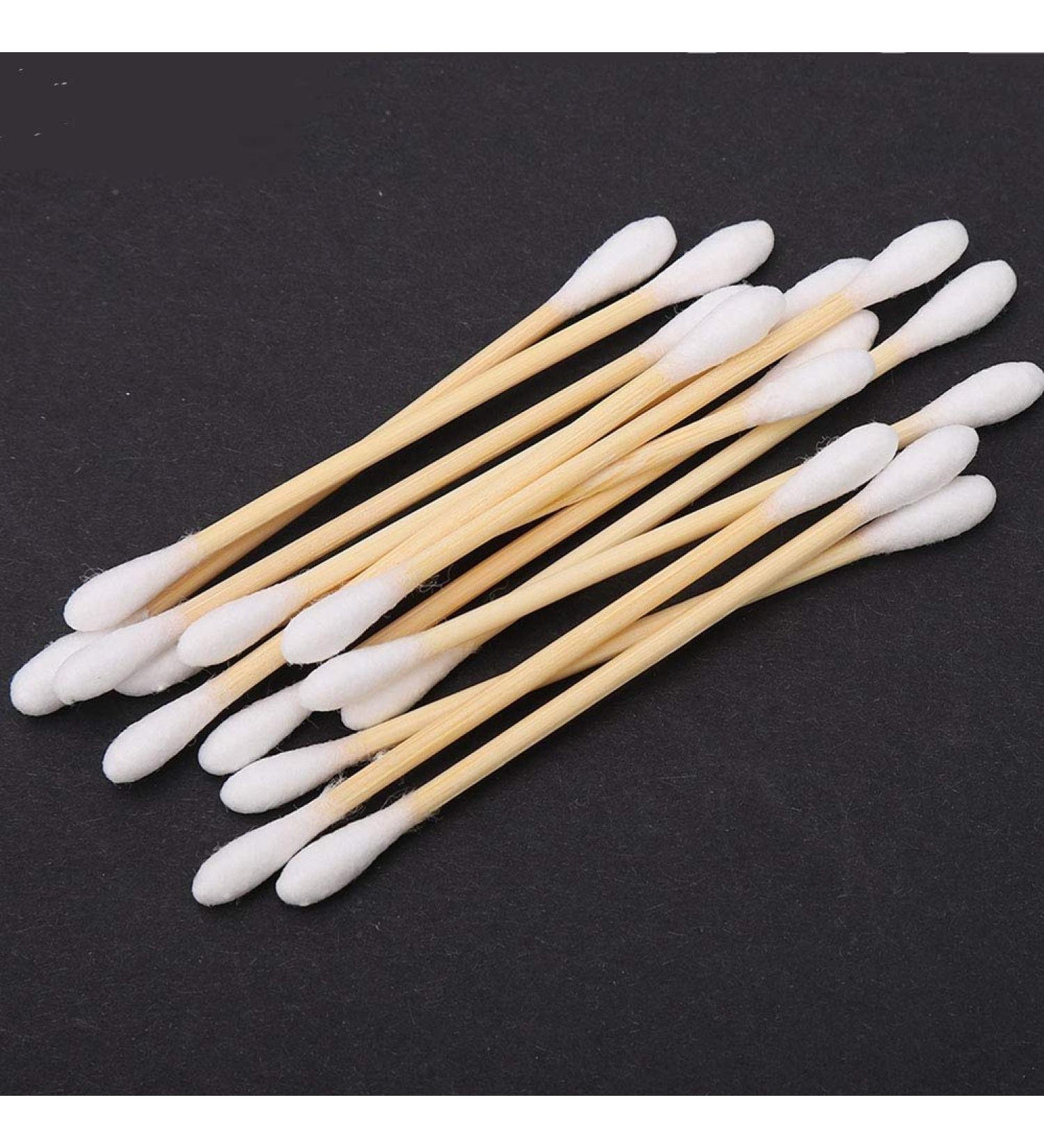 200pcs Double Head Cotton Swabs - Eco-Friendly Wooden Sticks for Cleaning | International Shipping Available - Buy Online on GoSupps.com