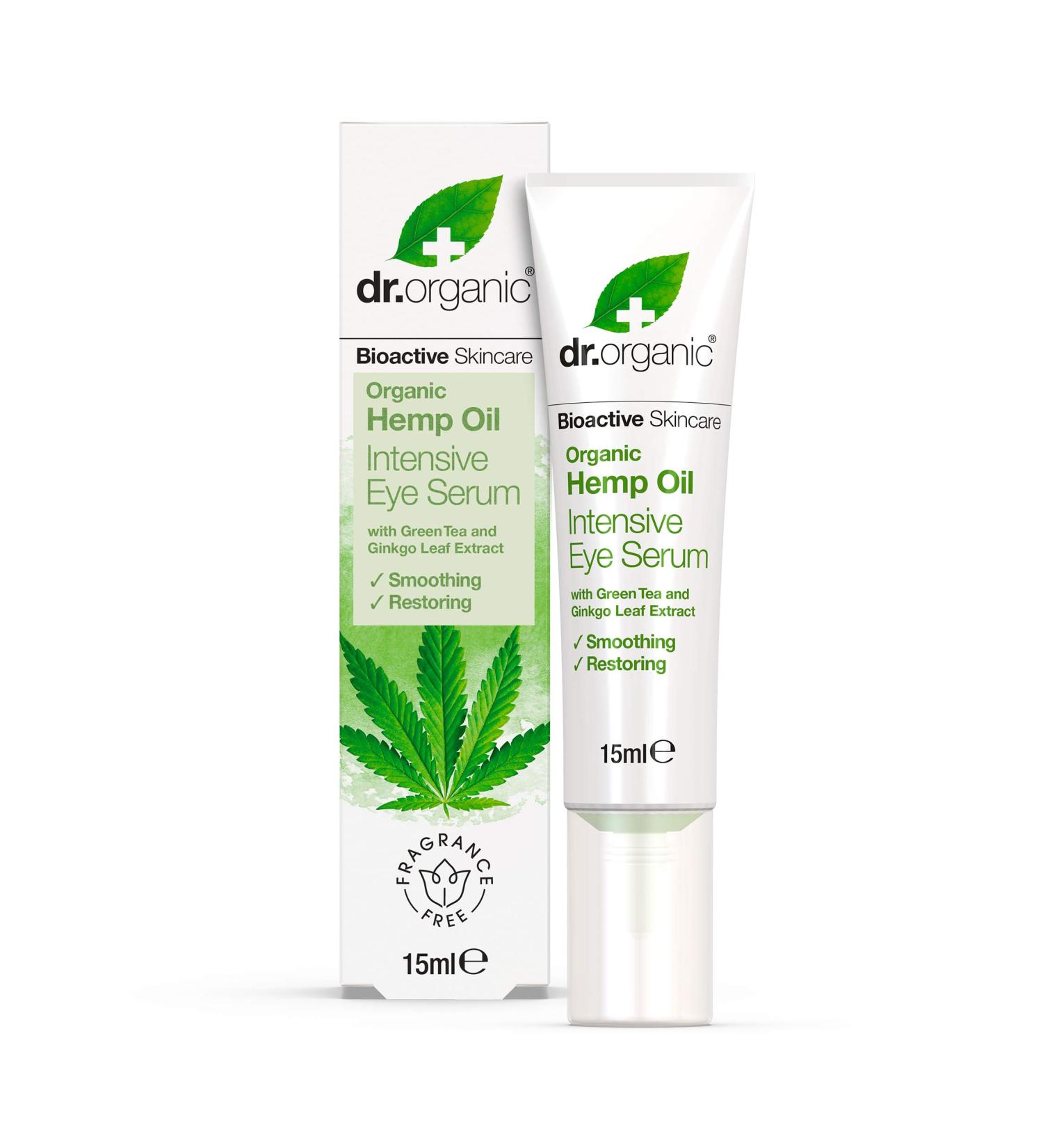 Dr Organic Hemp Oil Eye Serum - Restoring Fine Lines - Natural Vegan - Cruelty-Free - Paraben & SLS-Free - 15ml - Buy Online on GoSupps.com