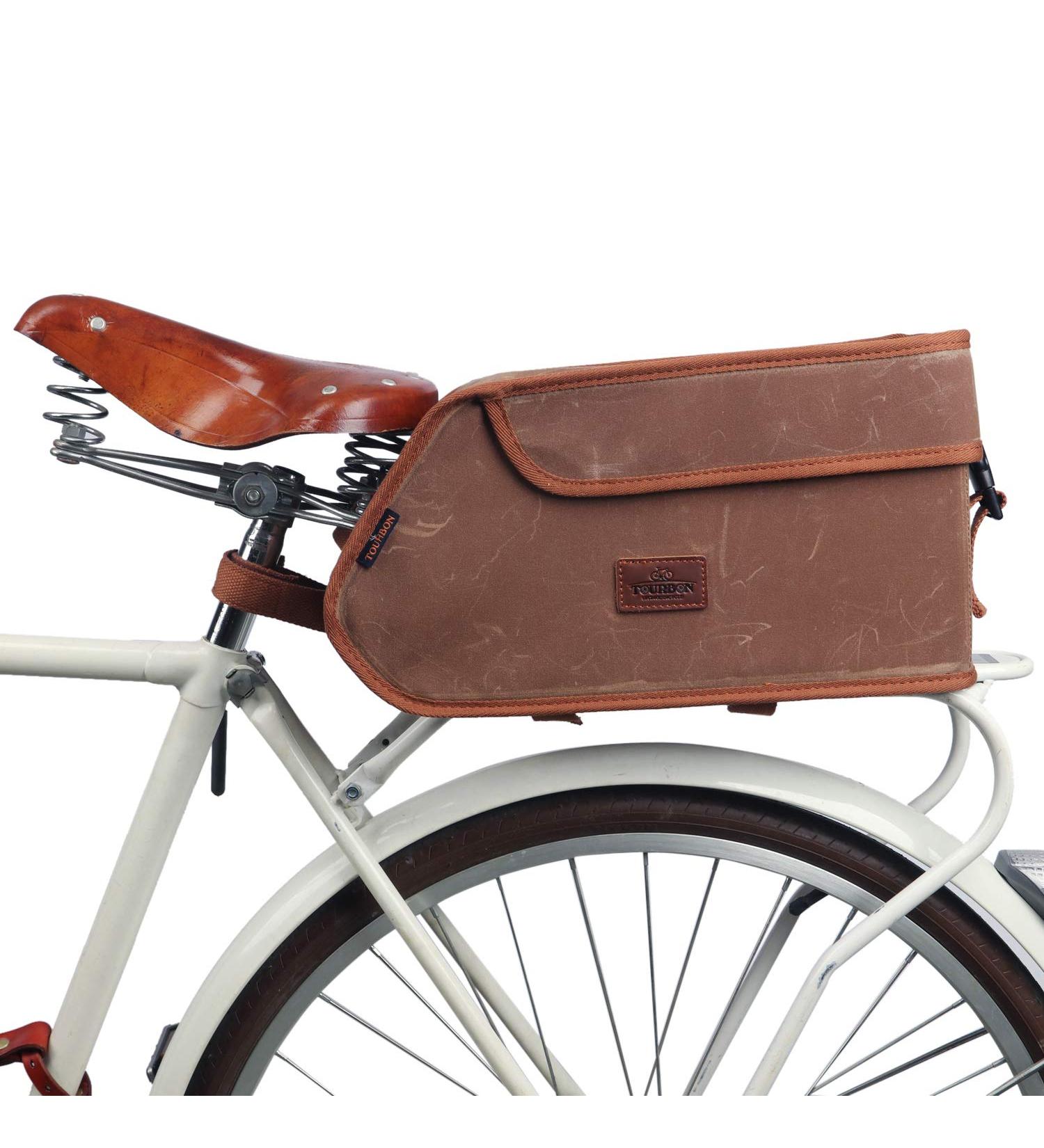 TOURBON Canvas Bicycle Pannier Insulated Cooler Bag - Khaki - Buy Online on GoSupps.com