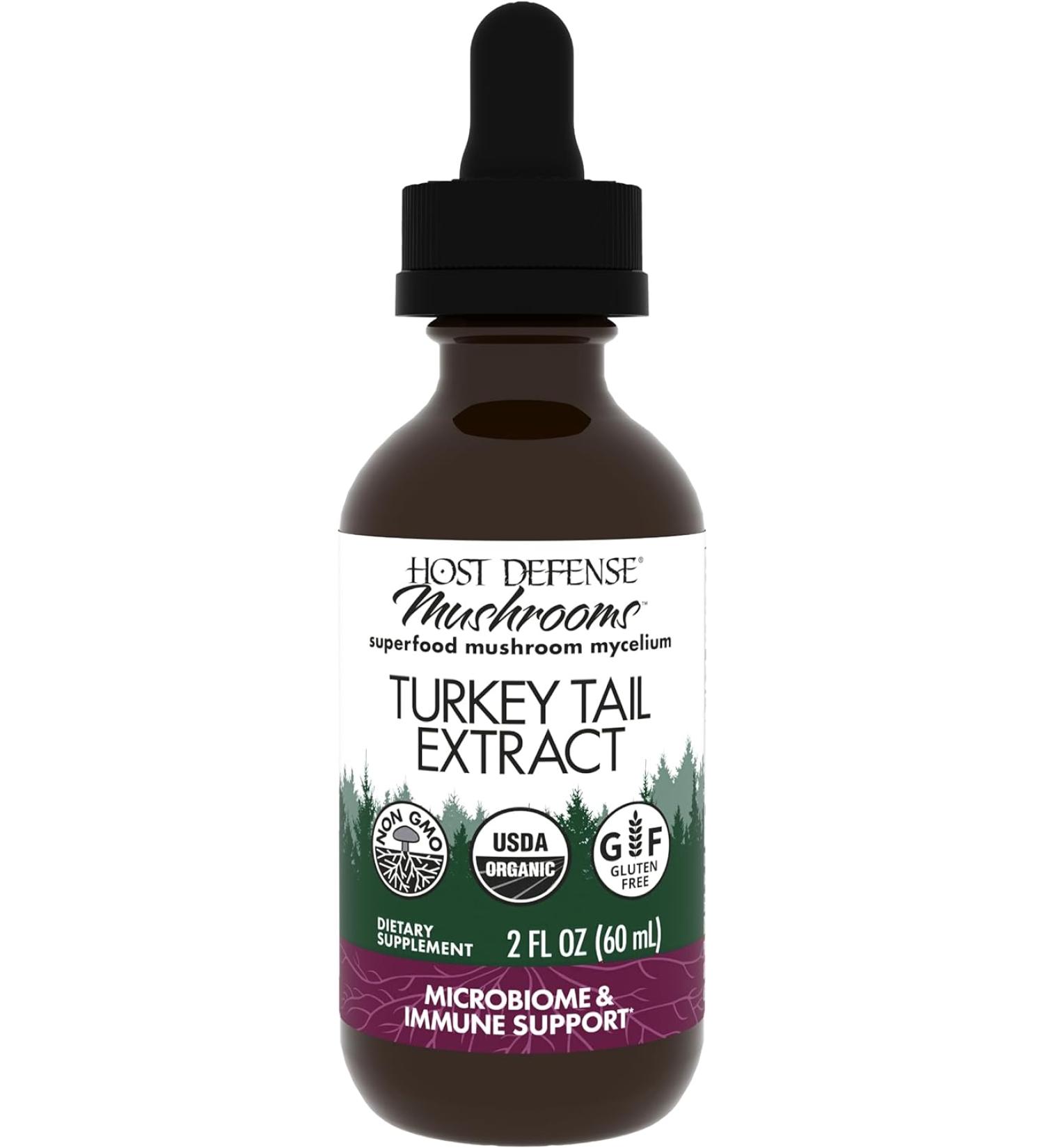 Host Defense Turkey Tail Extract 2 fl oz - Natural Immune & Digestive Support Supplement - Buy Online on GoSupps.com