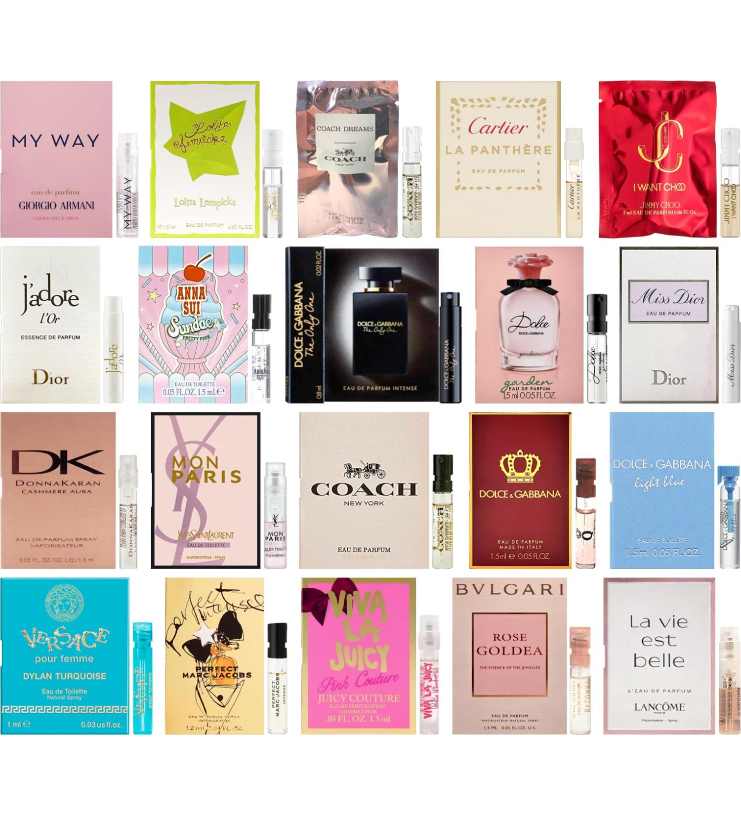 Perfume High End Designer Fragrance Sampler Set for Women - (Pack of 6 Assorted Sample Vials)