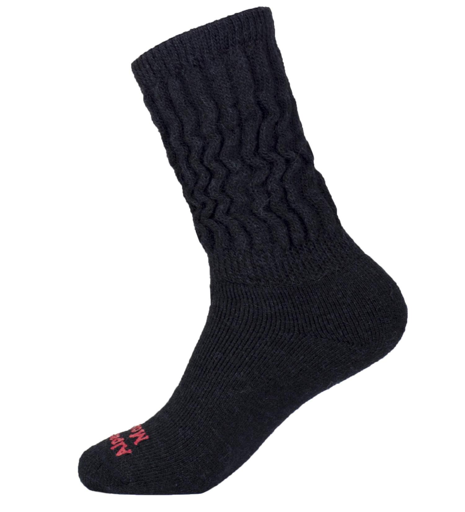 Therapeutic Alpaca Socks for Diabetic Neuropathy & Large Calves - Mid-Calf, 5 Colors (Black, Large) | Alpacas of Montana - Buy Online on GoSupps.com