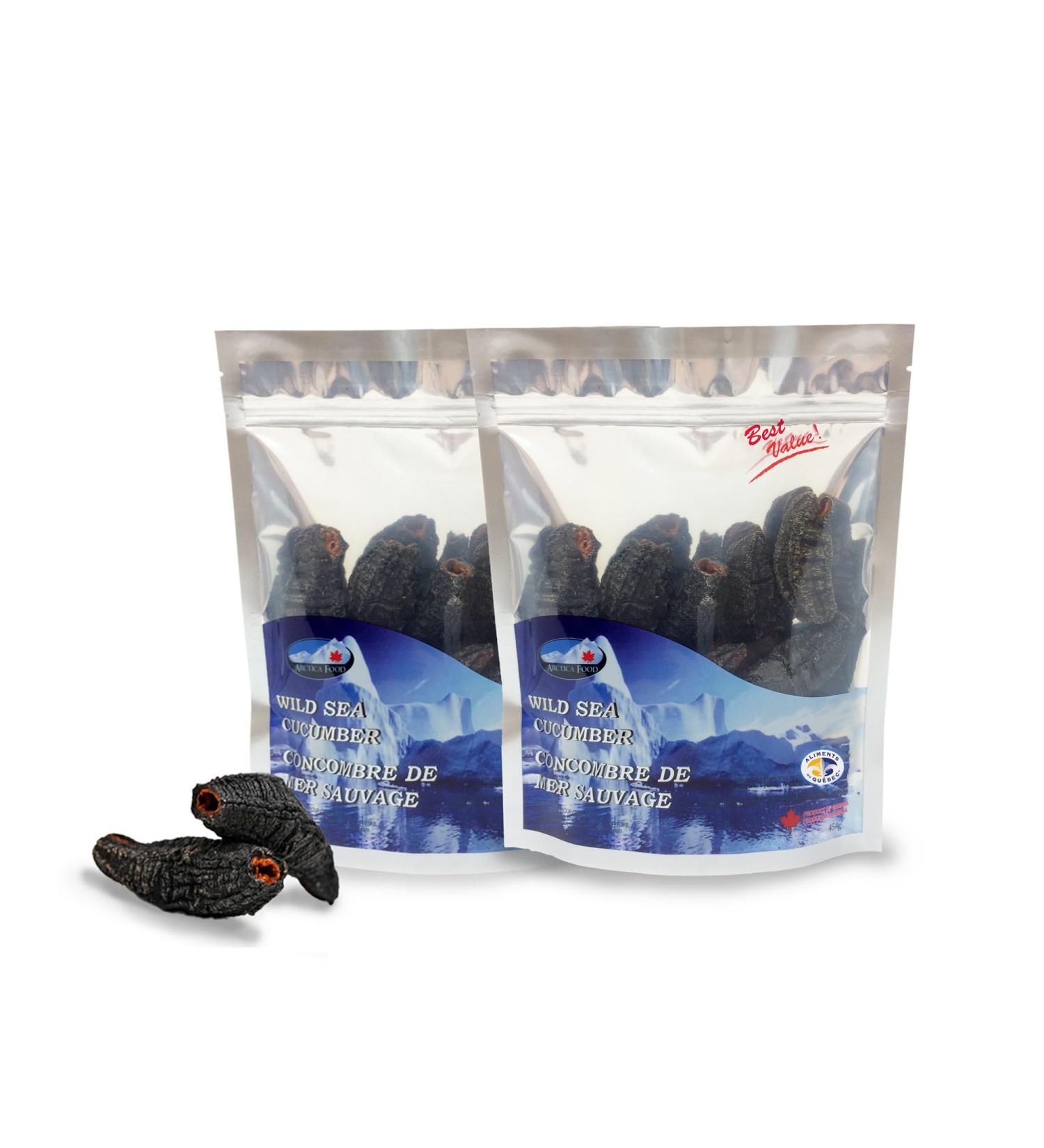 Arctica Food Canadian Dried Wild Sea Cucumber - 0 Trans 0 Cholesterol Low Sodium Great Source of Protein Premium Quality Superfood Value (454g x 2 packs) - Buy Online on GoSupps.com