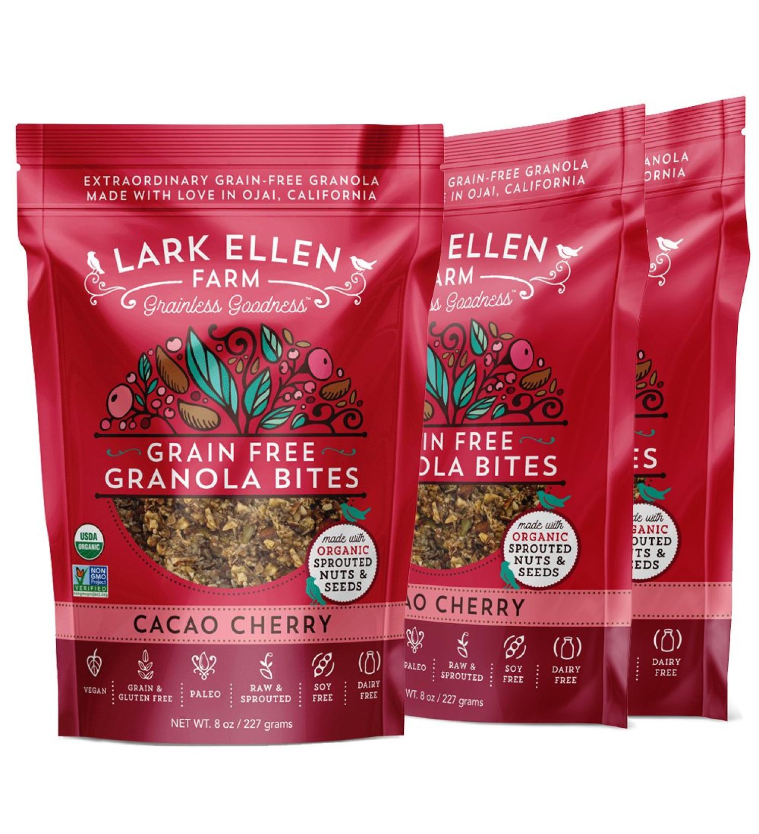 Lark Ellen Farm Organic Paleo Granola Bites - Cacao Cherry 8 oz (Pack of 3) - Buy Online on GoSupps.com