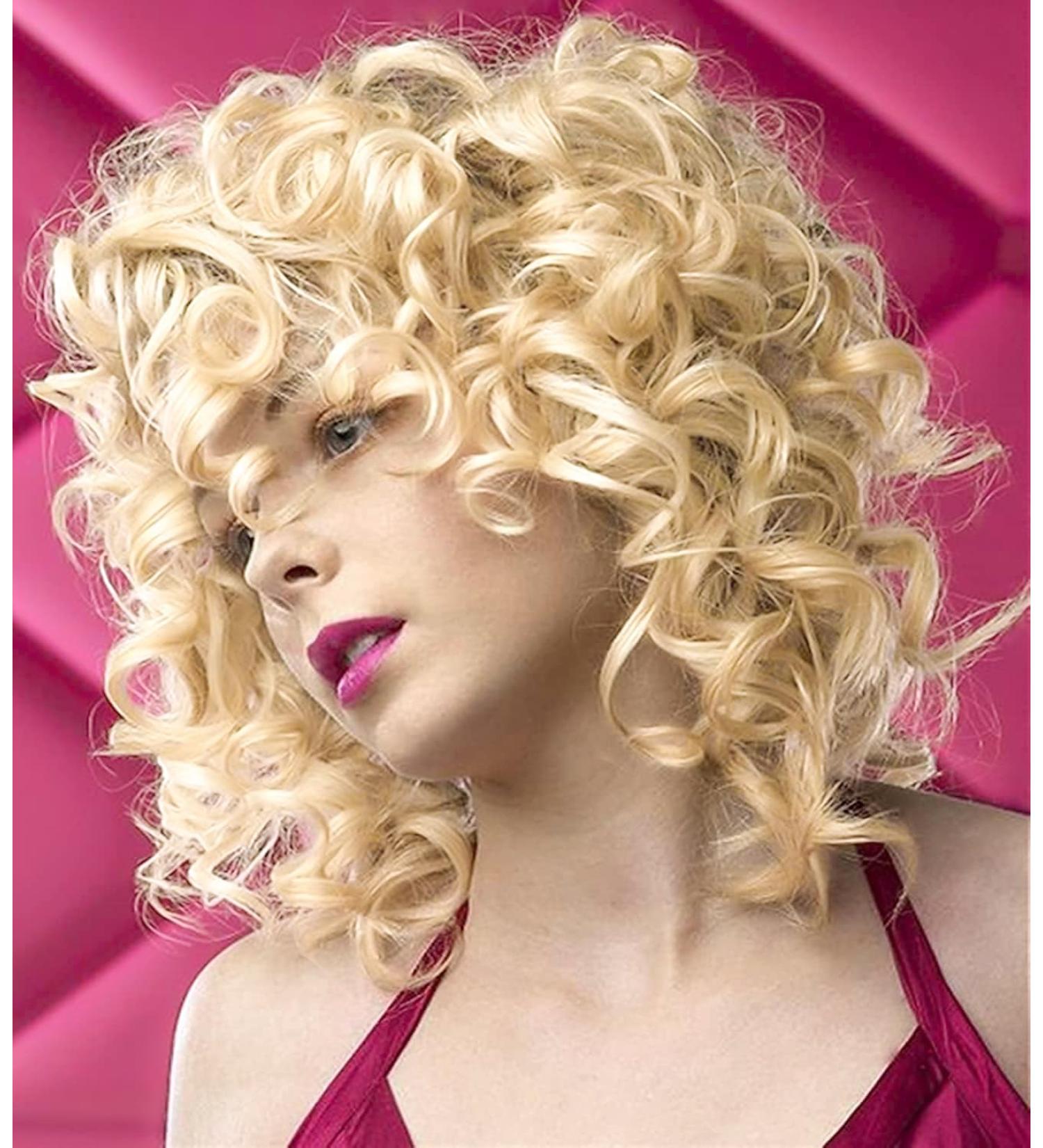 Buy PORSMEER Afro Blonde Wig - Big Curly Synthetic Wig for Women | Natural Kinky Curly Wigs with Bangs - Buy Online on GoSupps.com