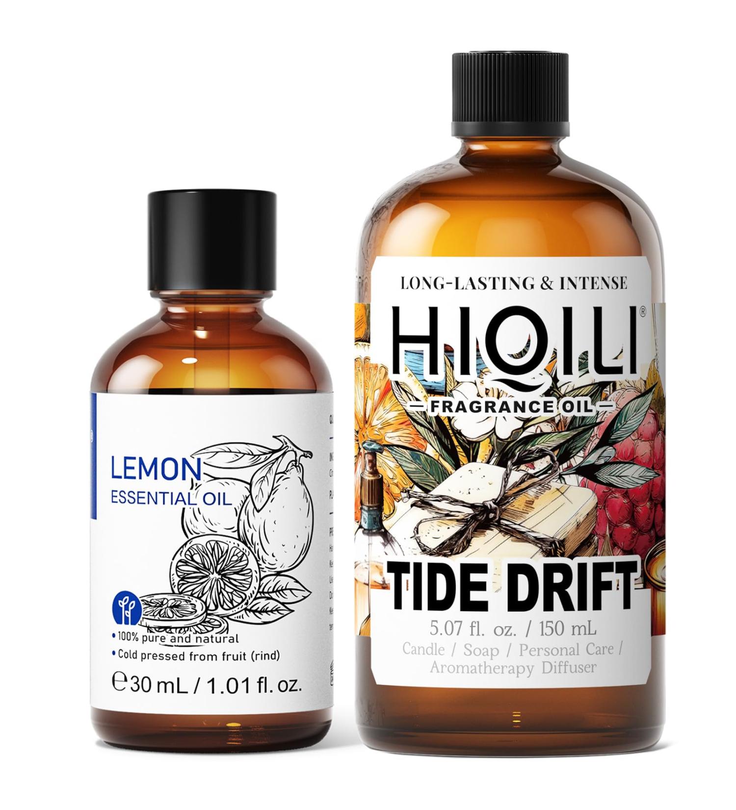 HIQILI 30ML Lemon Essential Oil & 150ML Tide Drift Fragrance Oil for DIY Diffuser - Buy Online on GoSupps.com
