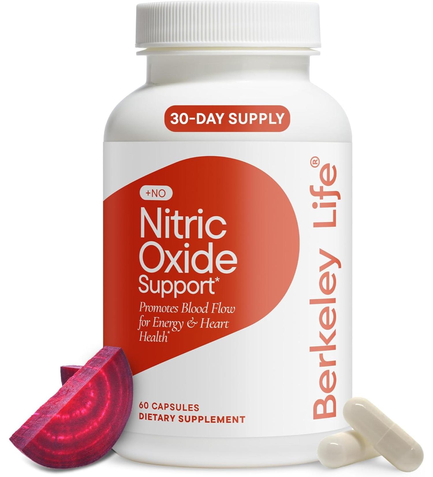 Berkeley Life Nitric Oxide Supplement - 60 Capsules | Boost Nitric Oxide Levels - Buy Online on GoSupps.com