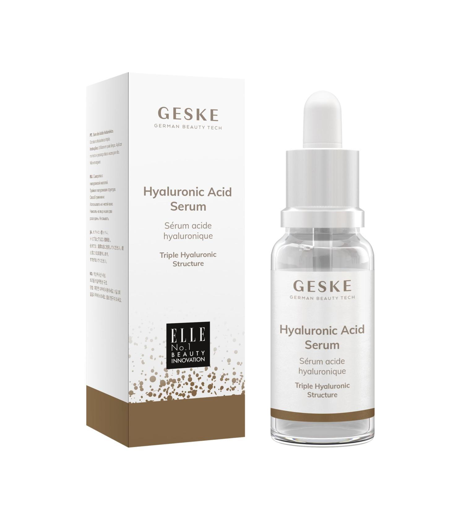 GESKE Hyaluronic Acid Serum | For Dry Skin | Facial Care with Hyaluronic Acid | Anti-Aging Serum | Vegan Formula | No Animal Testing | Complements GESKE SmartAppGuided Devices