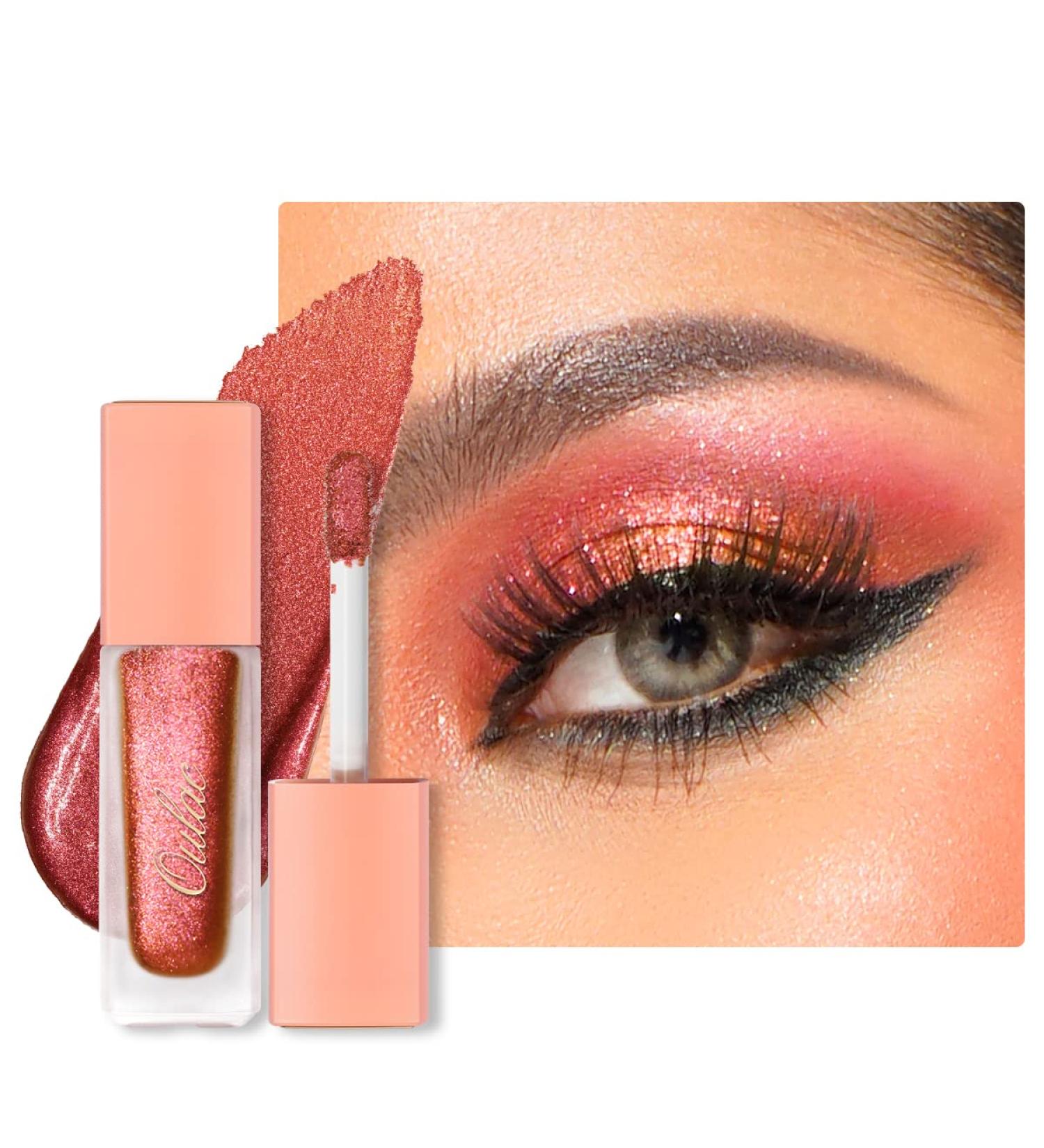 Oulac Red Liquid Glitter Eyeshadow & Eyeliner Duo - Vibrant Duo-Chrome Red Eye Makeup | Long-lasting, Vegan & Cruelty-Free Formula - Red Star (Duo Chrome) - Buy Online on GoSupps.com
