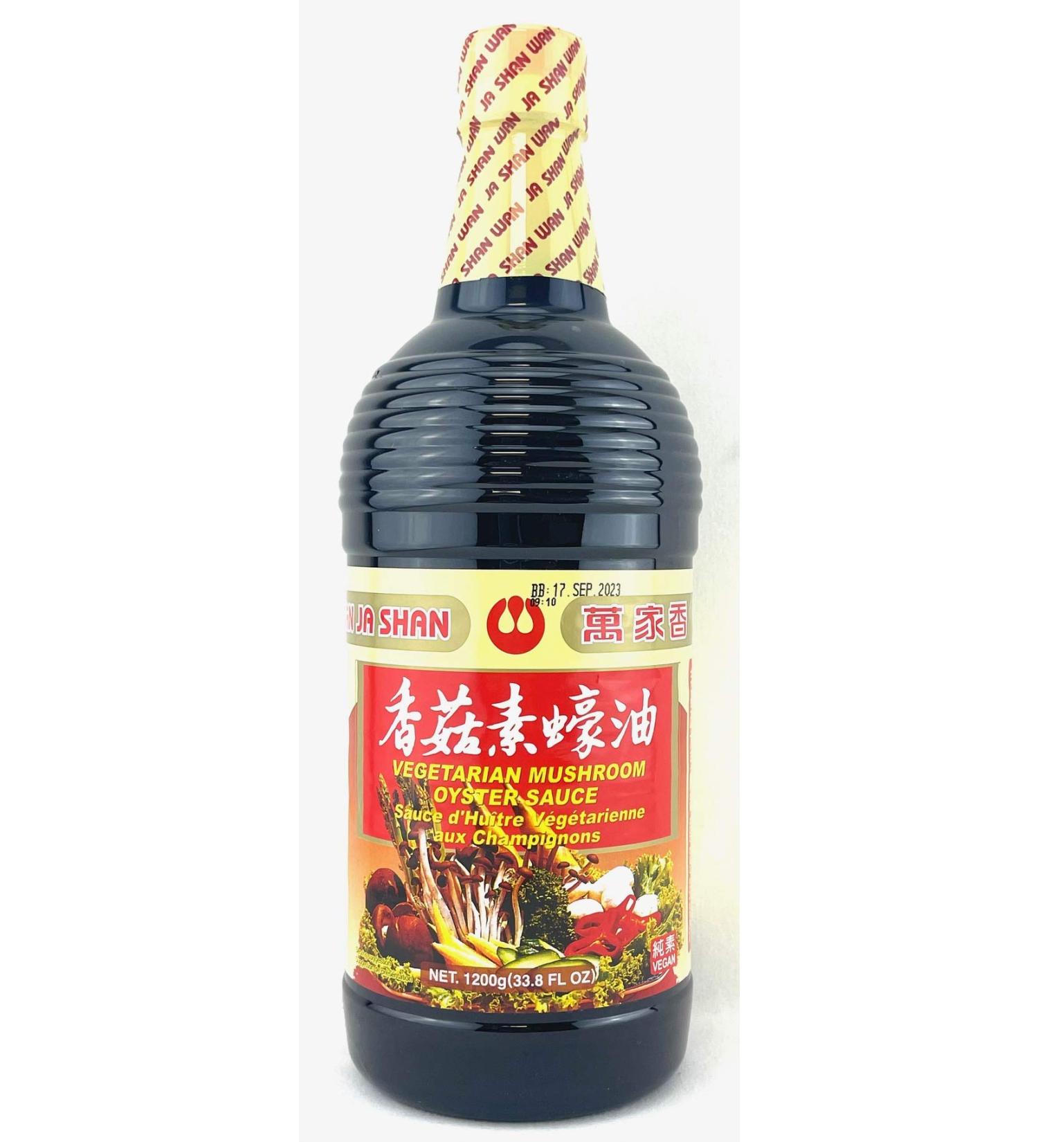 Wan Ja Shan Vegetarian Mushroom Oyster Sauce 33.8 fl. oz. - Vegan, Non-GMO, No MSG, Naturally Brewed - No Chemical Soy Sauce, No Caramel Coloring - Buy Online on GoSupps.com