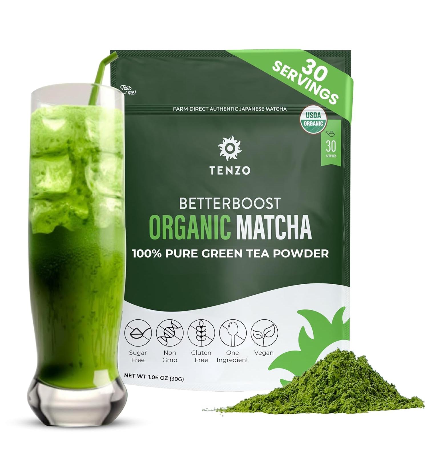 Tenzo Matcha Green Tea Powder - USDA Organic Authentic Japanese Premium Grade Matcha Latte - 1.06 Oz - Buy Online on GoSupps.com