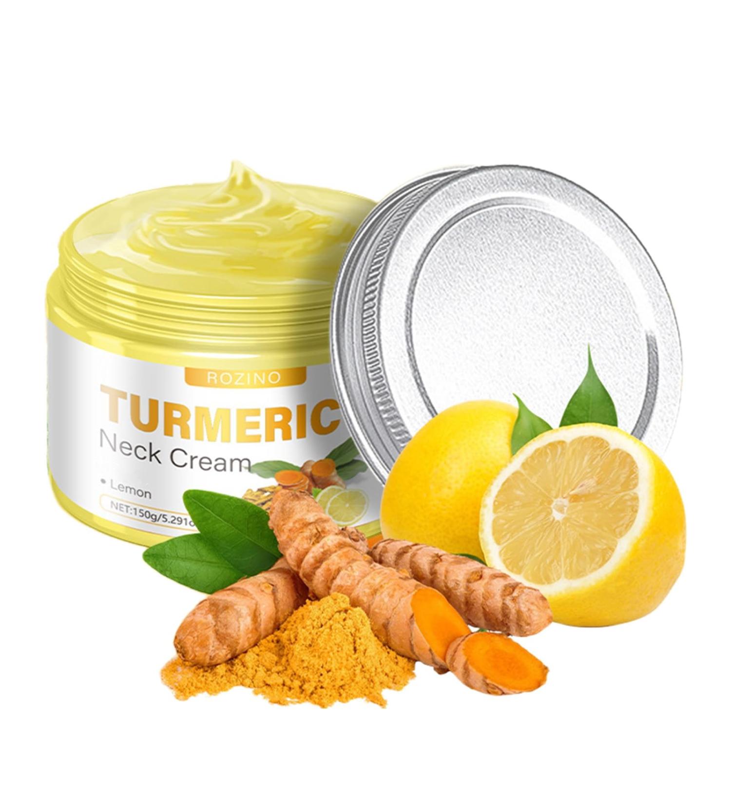 Lemon Turmeric Neck Cream Moisturizing Lifting and Firming Neck Cream Reduce Neck Wrinkles Soft and Smooth Skin for Loose and Sagging Skin on Face Neck  - Buy Online on GoSupps.com