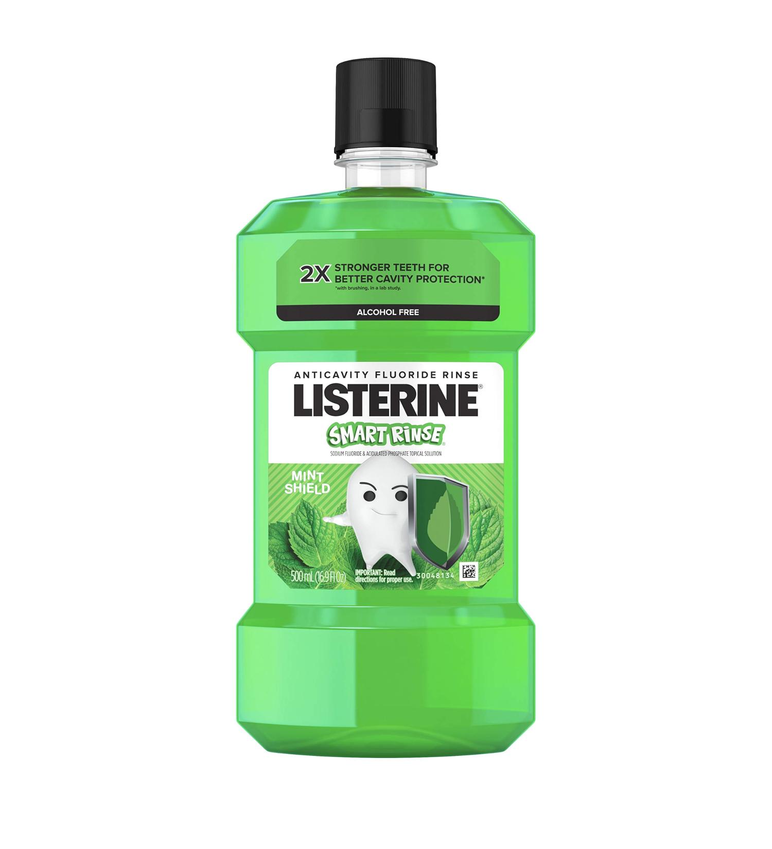 Listerine Smart Rinse Kids Fluoride Mouthwash Mint Shield Flavor 500 mL - Pack of 1 - Buy Online on GoSupps.com