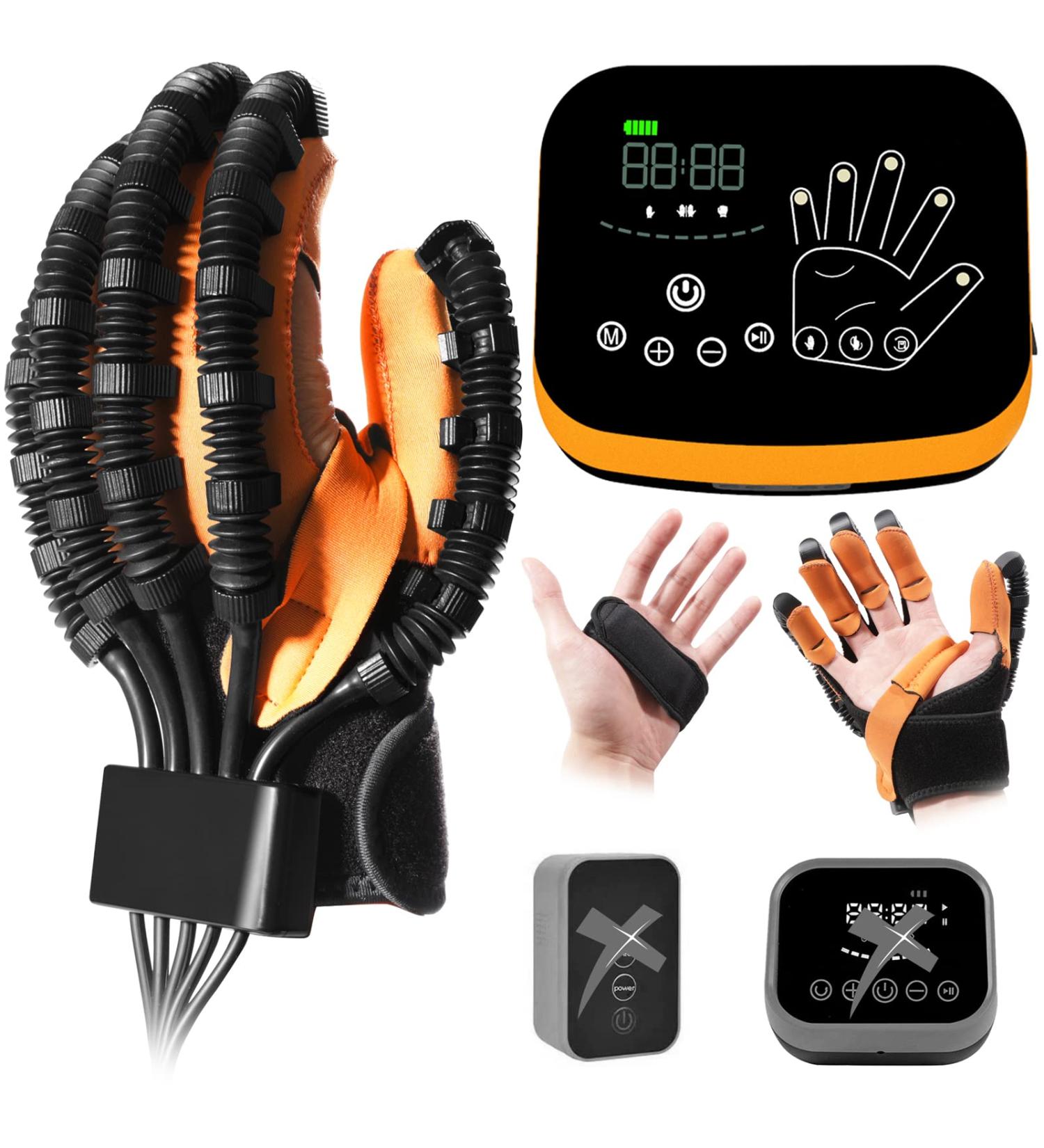 EMFOCU Rehabilitation Glove for Hemiplegia & Stroke Recovery - Hand Rehabilitation Equipment - S-Linke Hand-Orange - Buy Online on GoSupps.com