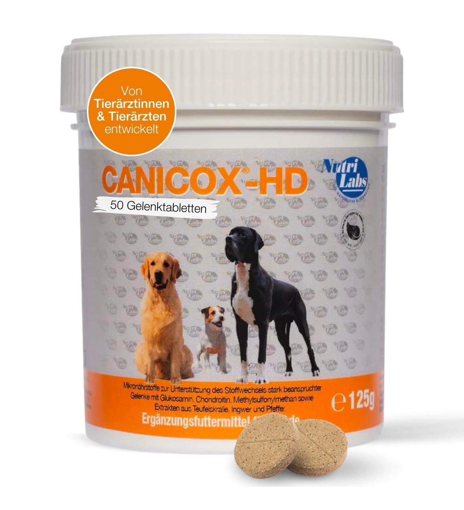 Nutrilabs Canicox HD Journey Tablets for Dogs - 50 Pieces with MSM Chondroitin Hyaluronic Acid & Glucosamine - Healthy Dietary Chews for Joint Support - Buy Online on GoSupps.com