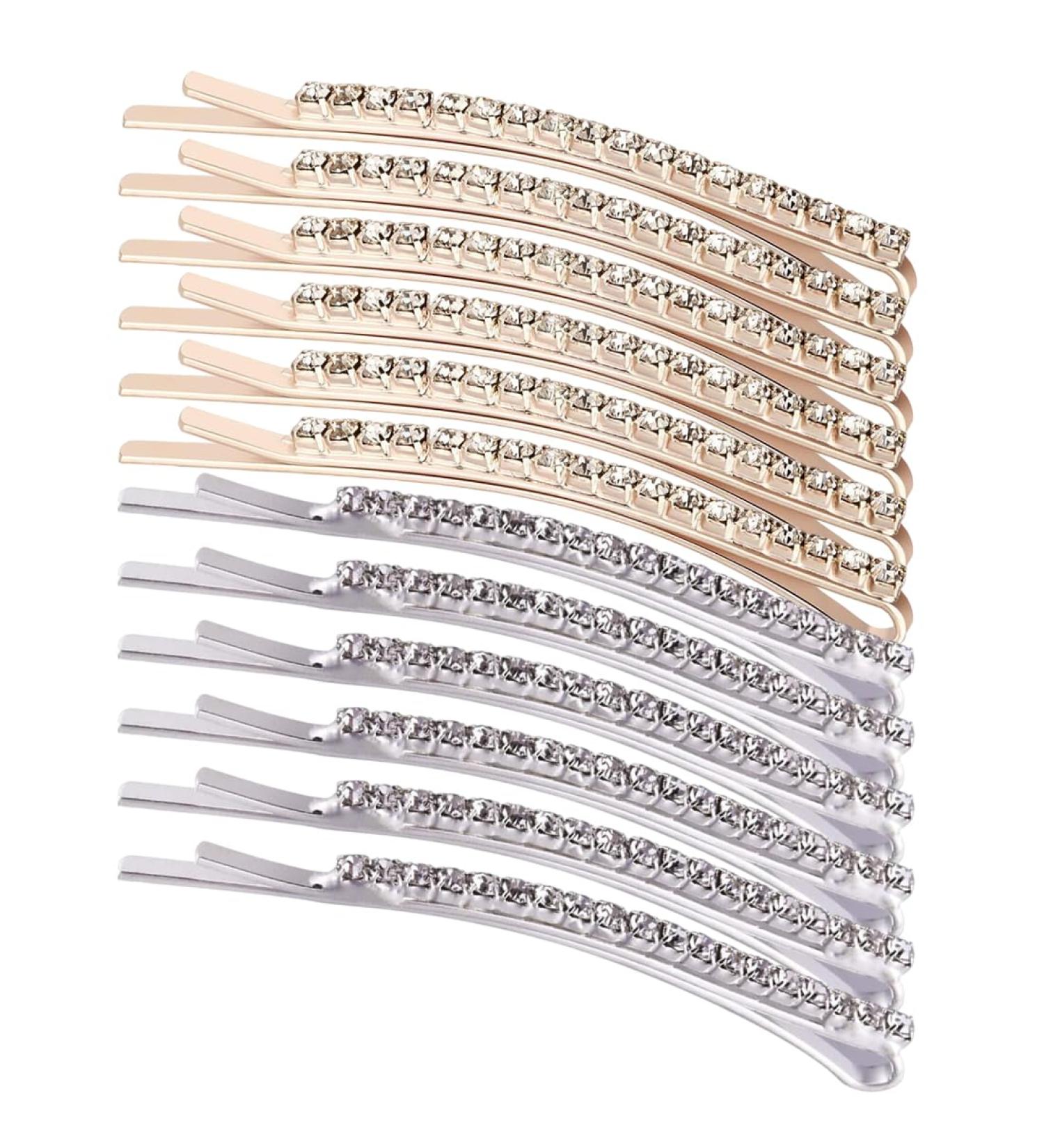 12 pieces crystal hair pins shiny hair clips rhinestone bobby pin metal hair accessories crystal hair pins diamond hair clips rhinestone hair clips hair clips - Buy Online on GoSupps.com