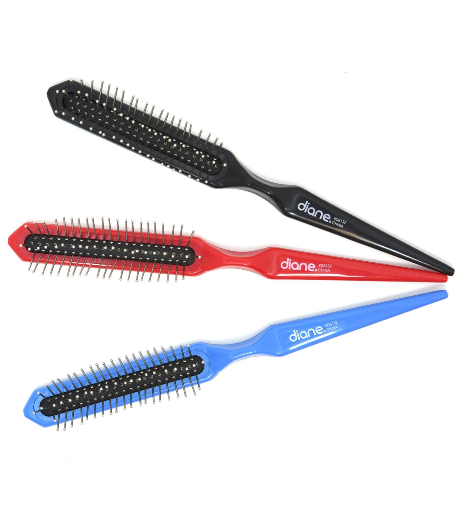 Diane 3-Row Wire Bristle Wig Hair Brush 8132 - Cushion Base - Assorted Colors - Buy Online on GoSupps.com