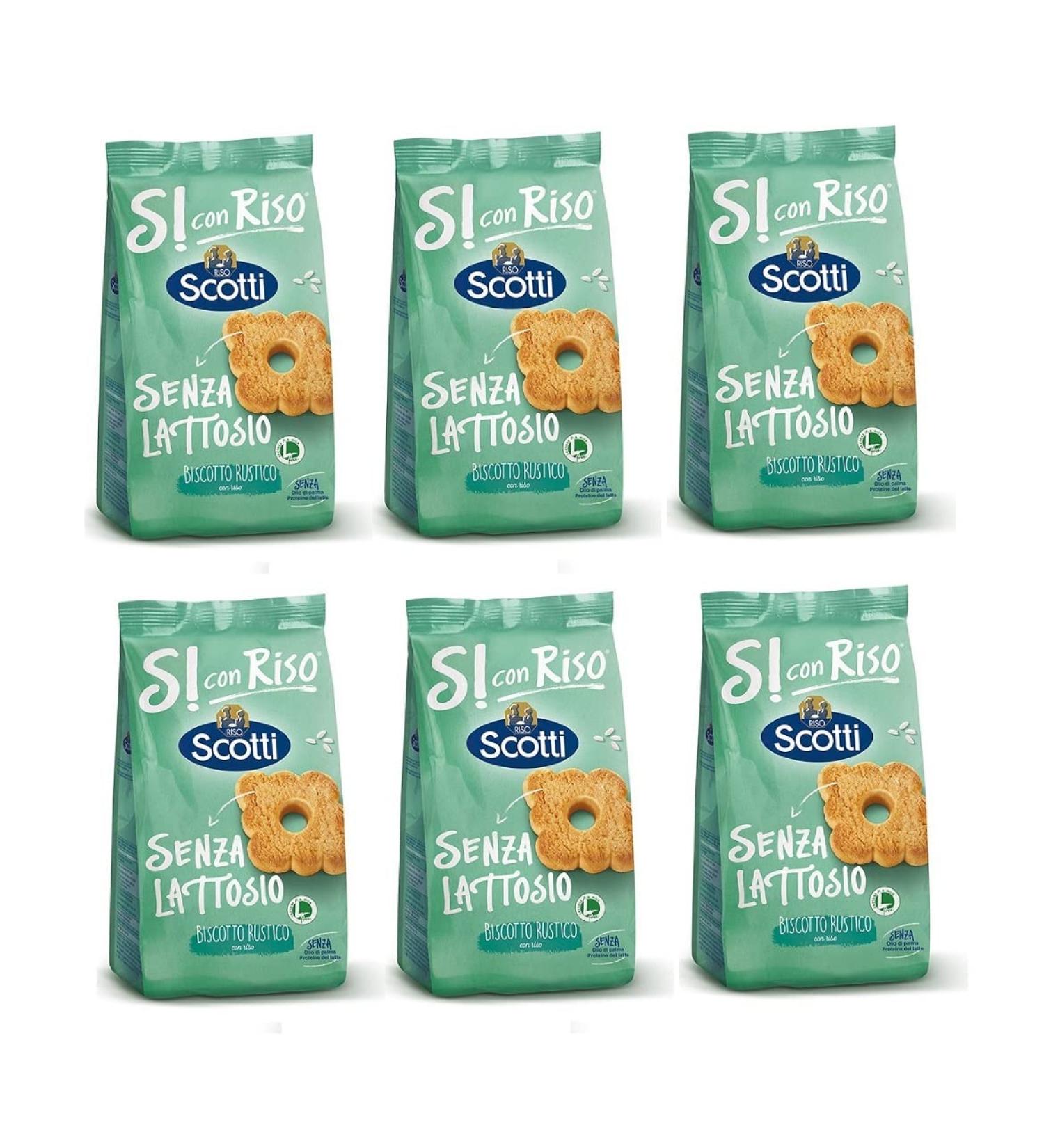  Riso Scotti Riso Scotti Si with Lactose-Free Rice Rustic Biscuit Lot de 6 biscuits rustiques avec riz sans lactose 350 g - Buy Online on GoSupps.com