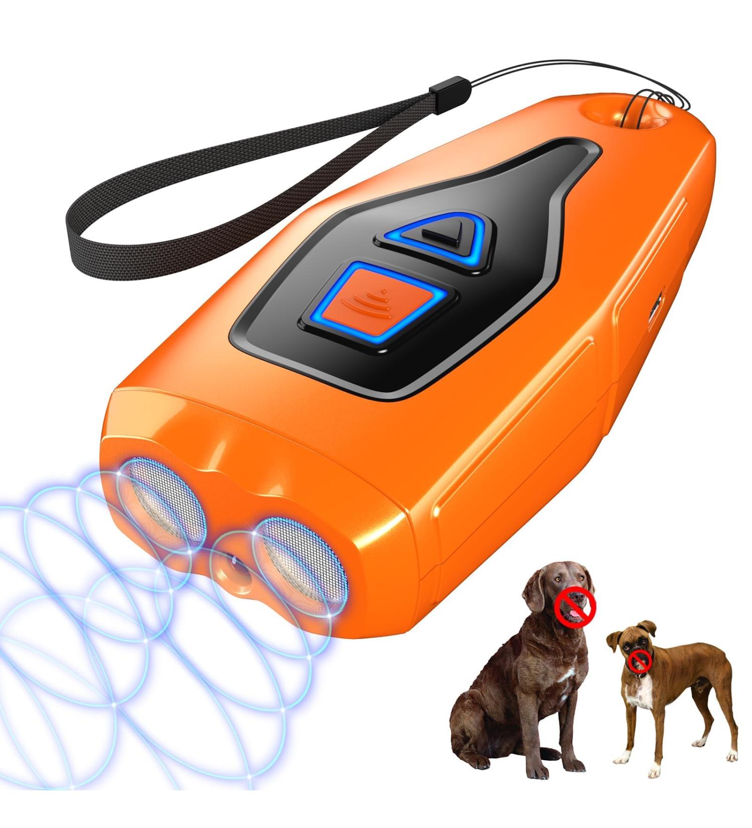 Dog Bark Deterrent Devices Ultrasonic Dog Barking Control Device Anti Bark Device for Dogs with LED Flashlight 33 FT Range Rechargeable Dog Bark Deterrent Orange - Buy Online on GoSupps.com