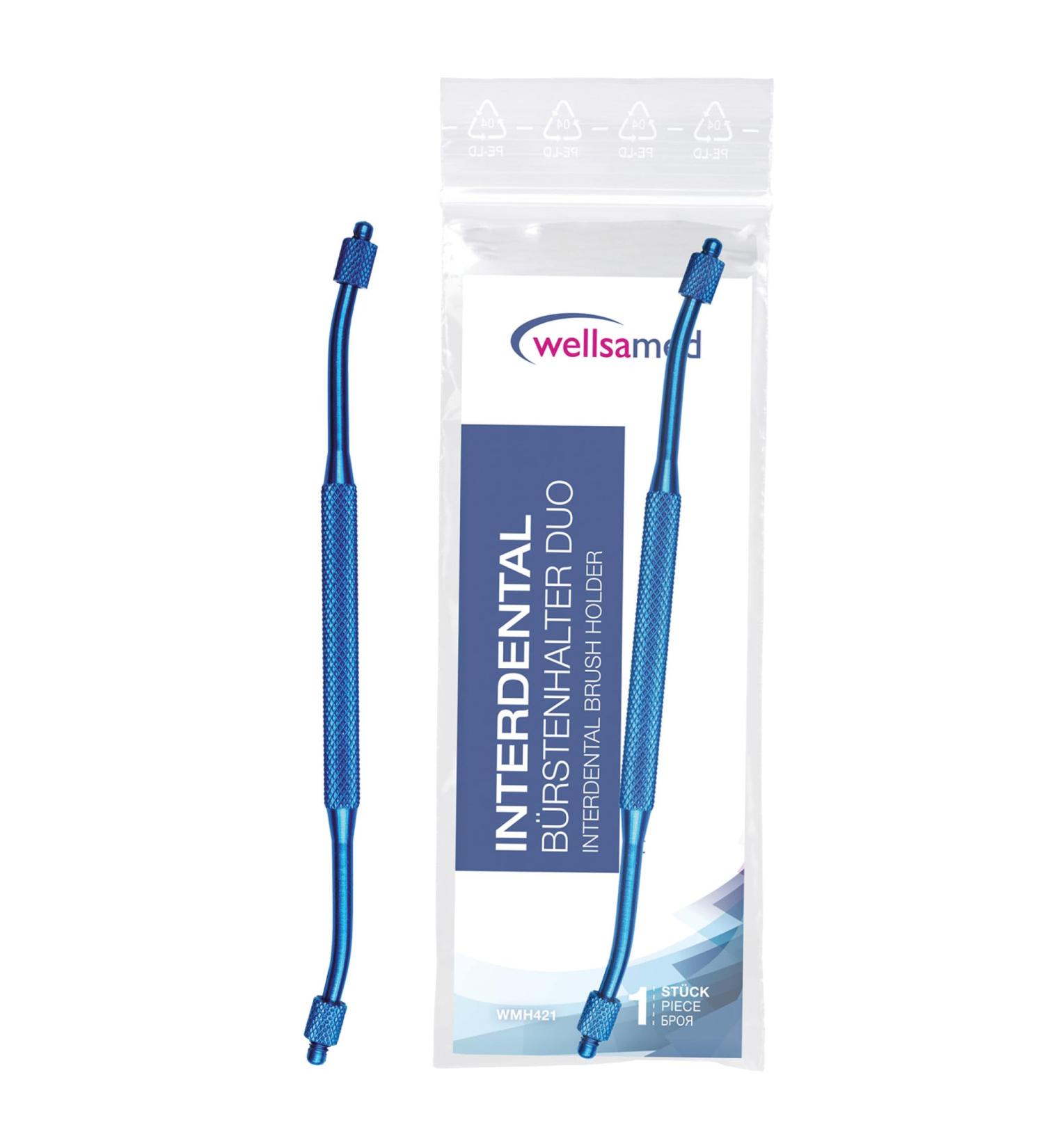 Wellsamed Interdental Brush Holder Duo - Angled Head Blue | Effective Cleaning for Interdental Spaces - Buy Internationally - Buy Online on GoSupps.com