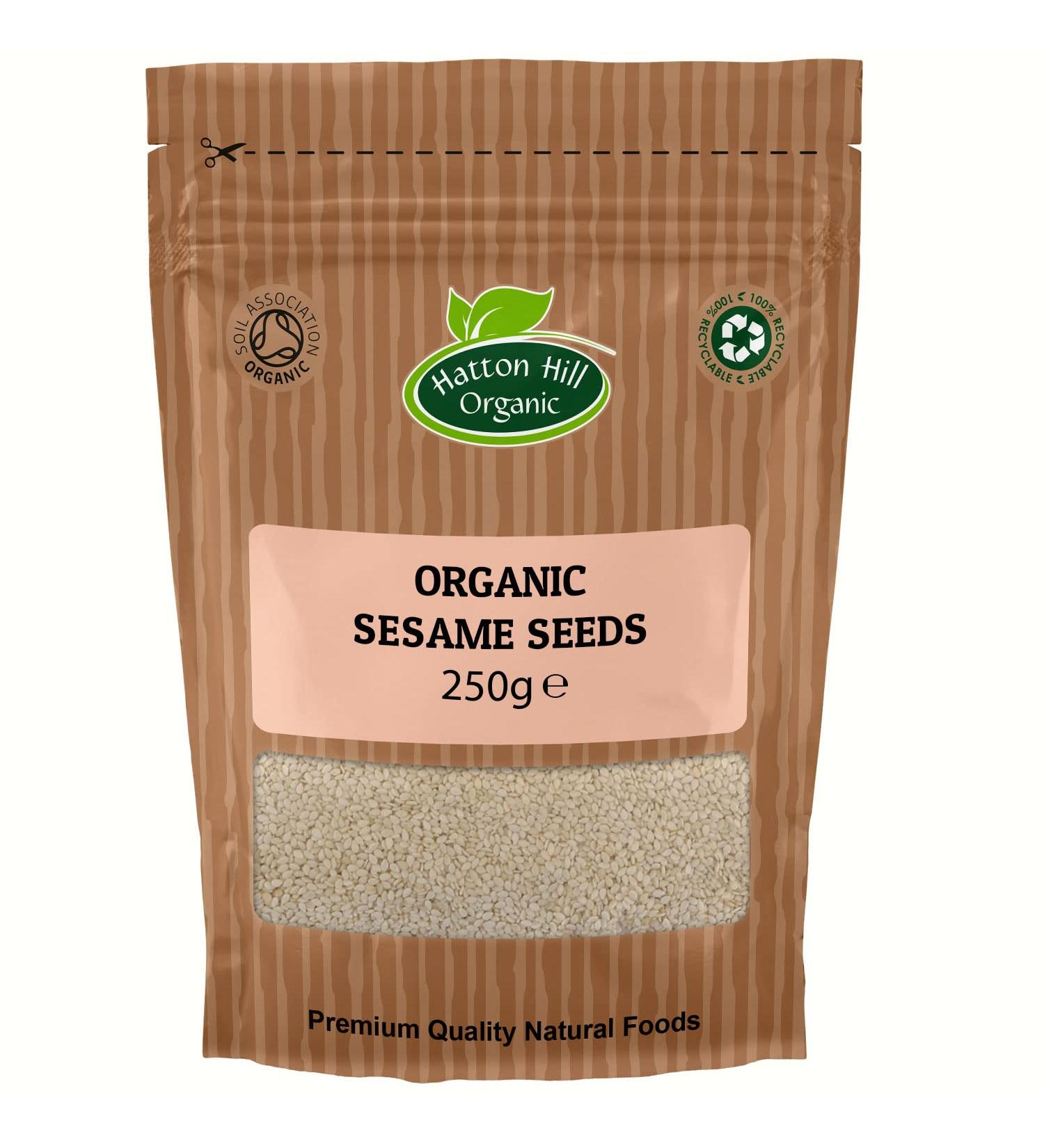 Organic Sesame Seeds Hulled 250g by Hatton Hill Organic - Free UK Delivery - Buy Online on GoSupps.com