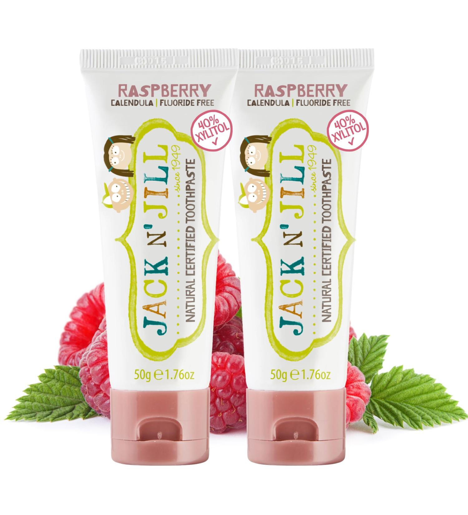 Jack N' Jill Kids Natural Toothpaste Fluoride Free Toothpaste Helps Soothe Gums and Fight Tooth Decay Toothpaste for Baby Toddler and Children 6 Months Plus Raspberry Flavour 2 x 50g Raspberry 50 g (Pack of 2) - Buy Online on GoSupps.com
