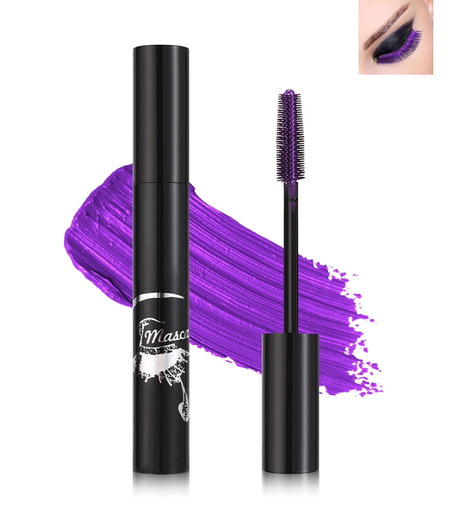 Purple Glitter Mascara Sparkle Colorful Waterproof Mascara for Eyelashes Liquid Lash Extensions Mascara Long Wear Lengthening Curling Eye Lashes Rimel De Pesta as Halloween Christmas Cosplay Party-04 04# Purple - Buy Online on GoSupps.com