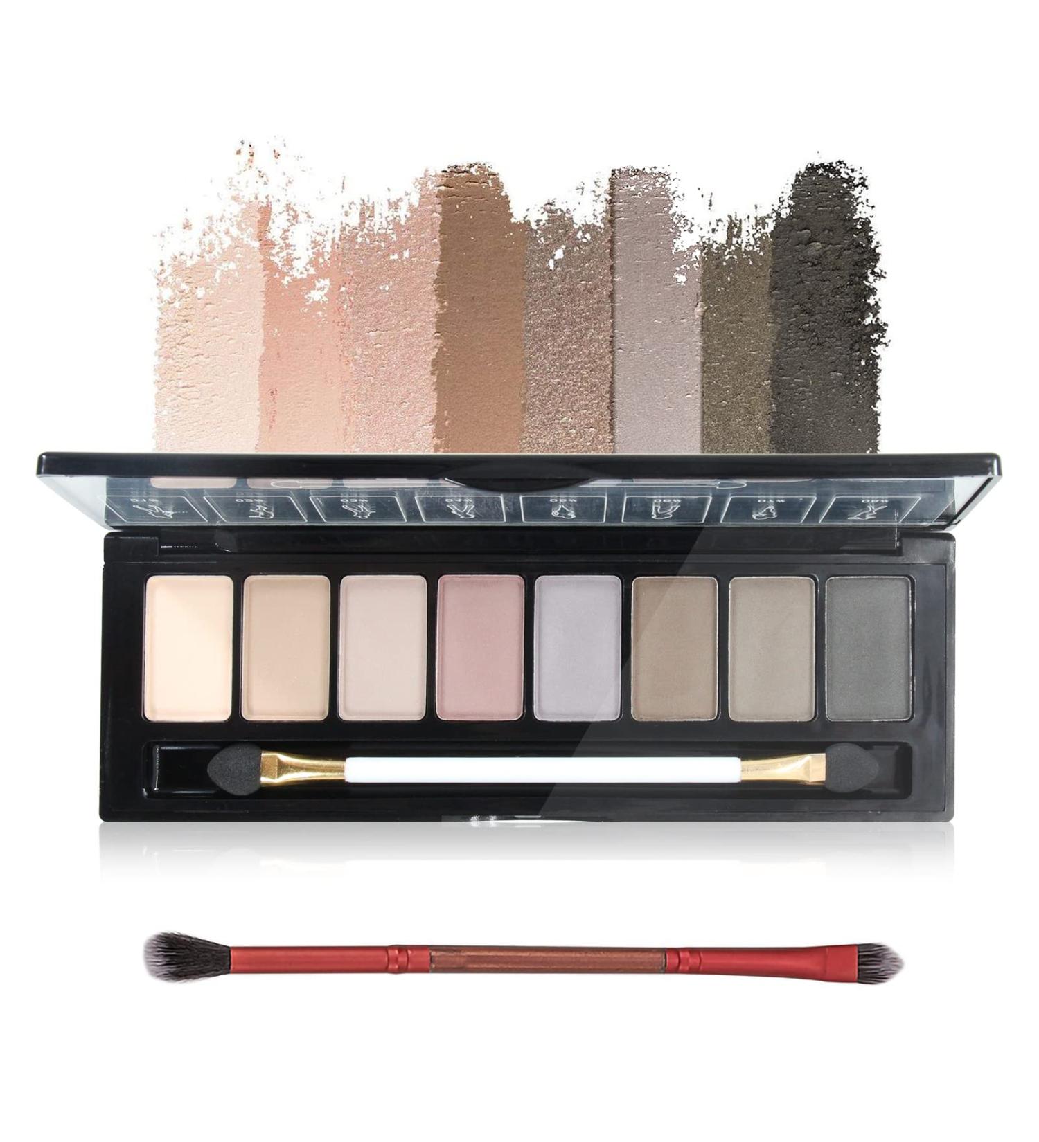 Matte Eyeshadow Palette - 8 Highly Pigmented Colors, Long-Lasting, Professional Nudes, Smoky Eye Shadow Kit with Brush - 0.50 oz (Pack of 2) - Buy Online on GoSupps.com