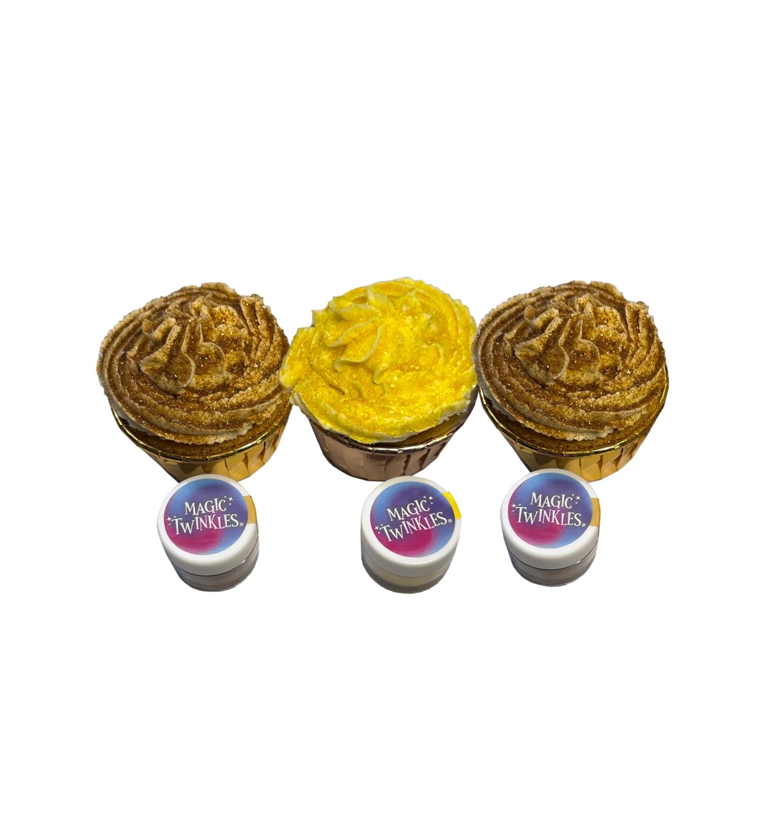 Magic Sparkles Twinkles Edible Glitter GOLDEN Collection. Perfect For Decorating Cakes Snacks And More! (Pack Of 3 : 5g Per Pot) - Buy Online on GoSupps.com