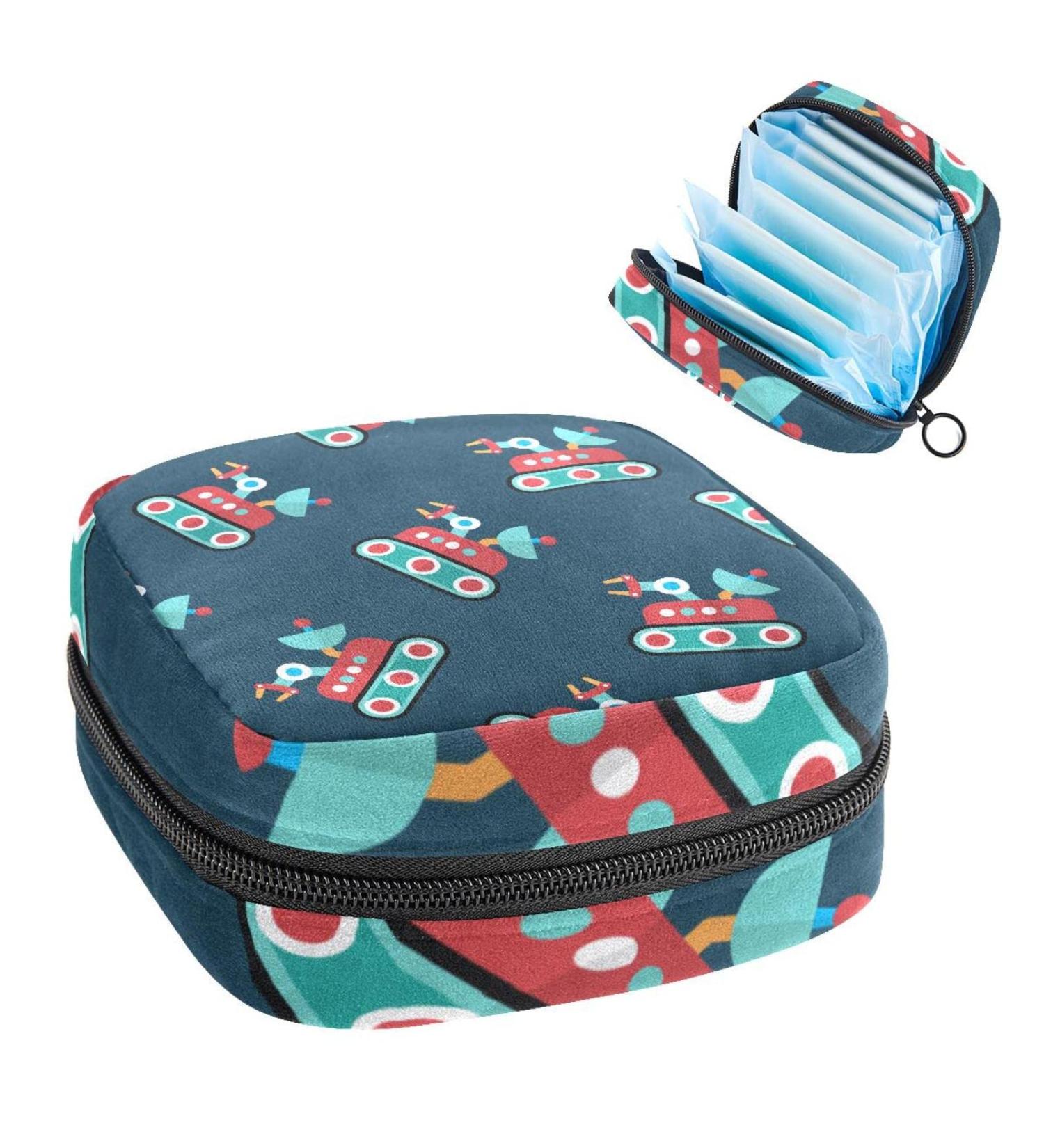Womens Bonds Storage Pockets | Cute Pattern Portable Period Kit | Feminine Product Bag for Girls | Color 4 - Buy Online on GoSupps.com