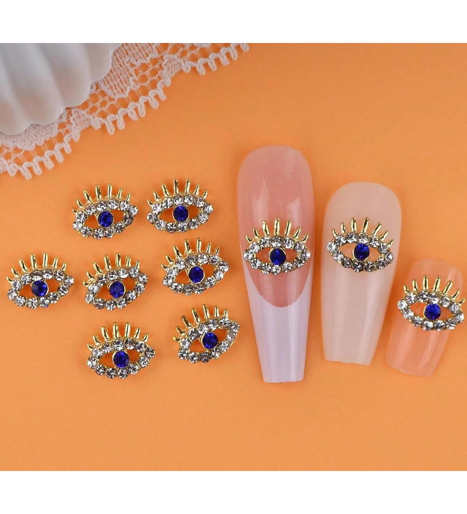 10pcs Eye Diamond Nail Art Black Rhinestones Nail Art Alloy Mini Cabochon Nail Art Decoration DIY Nail Charms Nail DIY Nail Art Jewelry