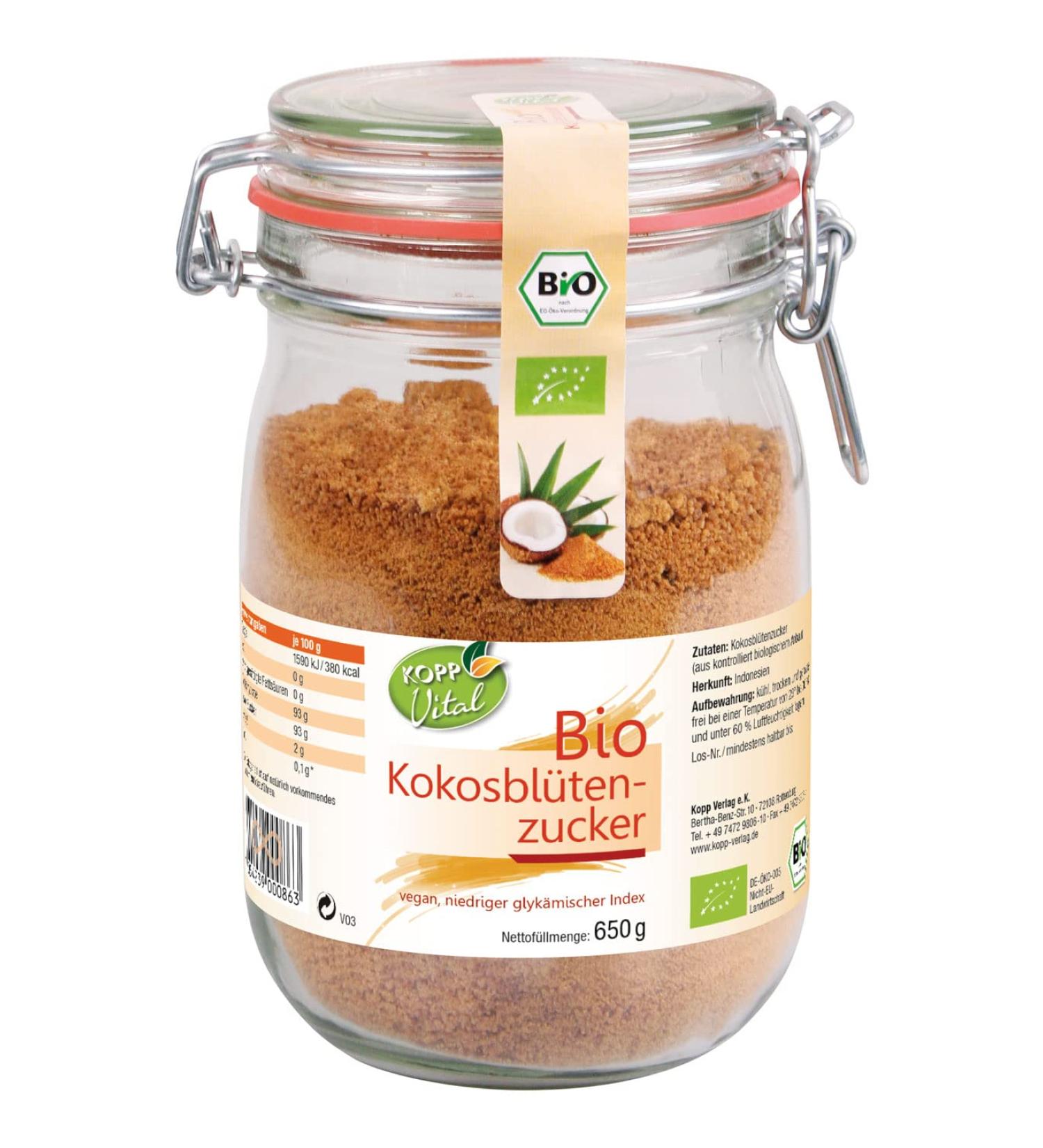 KOPP VITAL BIO COKOS Blossom Sugar - Vegan Gluten-Free Natural Coconut Sugar Alternative | 650g | Non-GMO - Buy Online on GoSupps.com