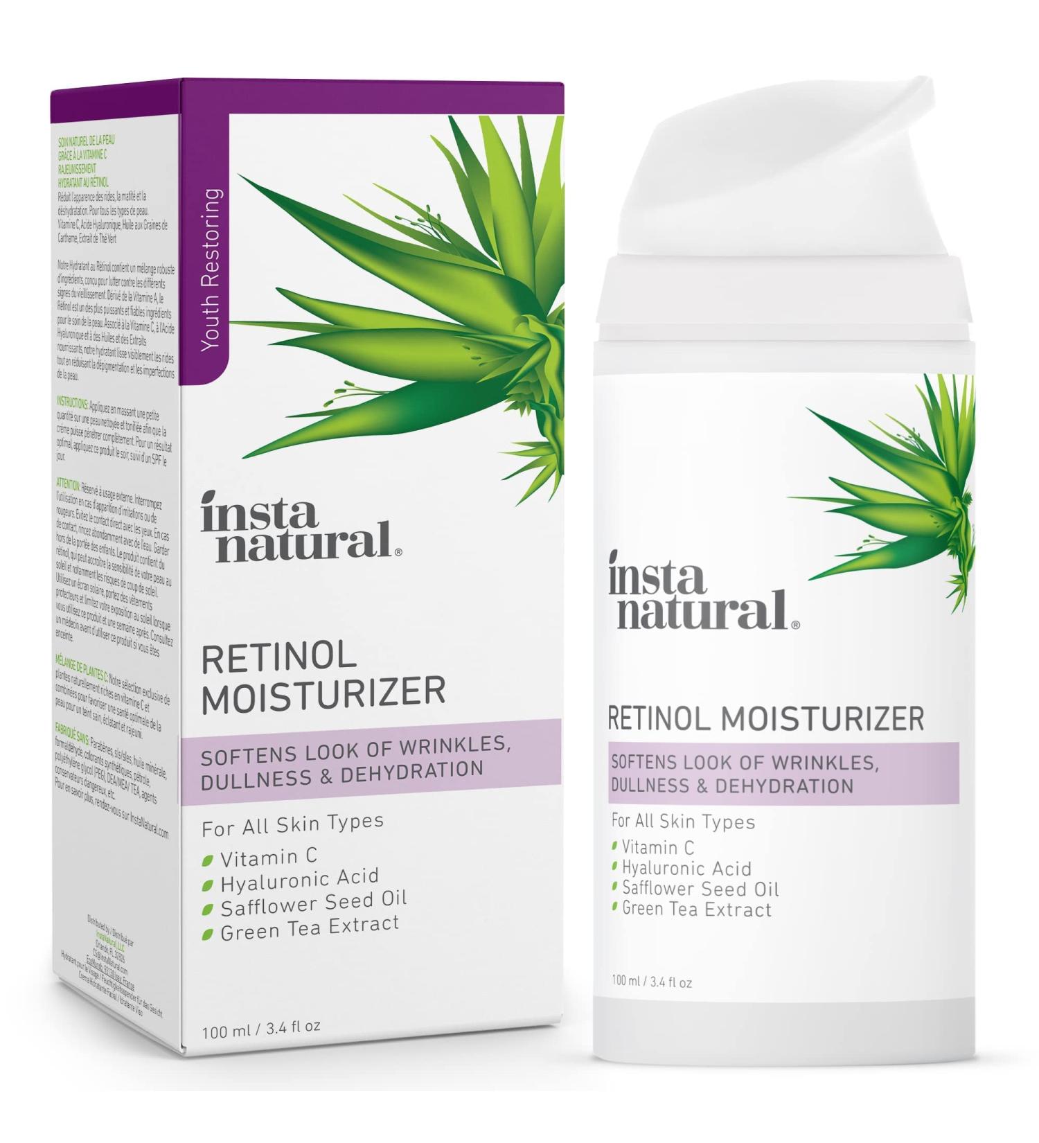 InstaNatural Retinol Moisturizer | Anti-Aging Cream 3.4 fl oz (100 ml) - Youthful Skin Solution - Buy Online on GoSupps.com