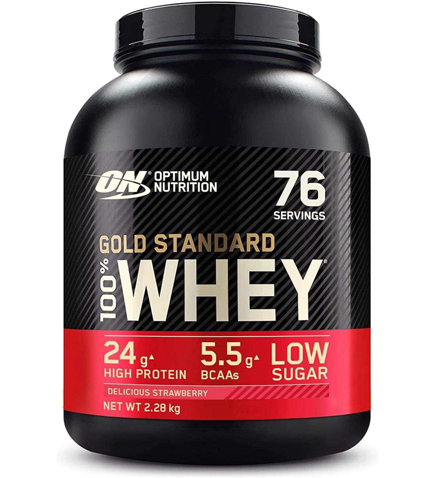 Optimum Nutrition Gold Standard 100% Whey Protein Powder - Strawberry 2280g | International Shipping - Buy Online on GoSupps.com