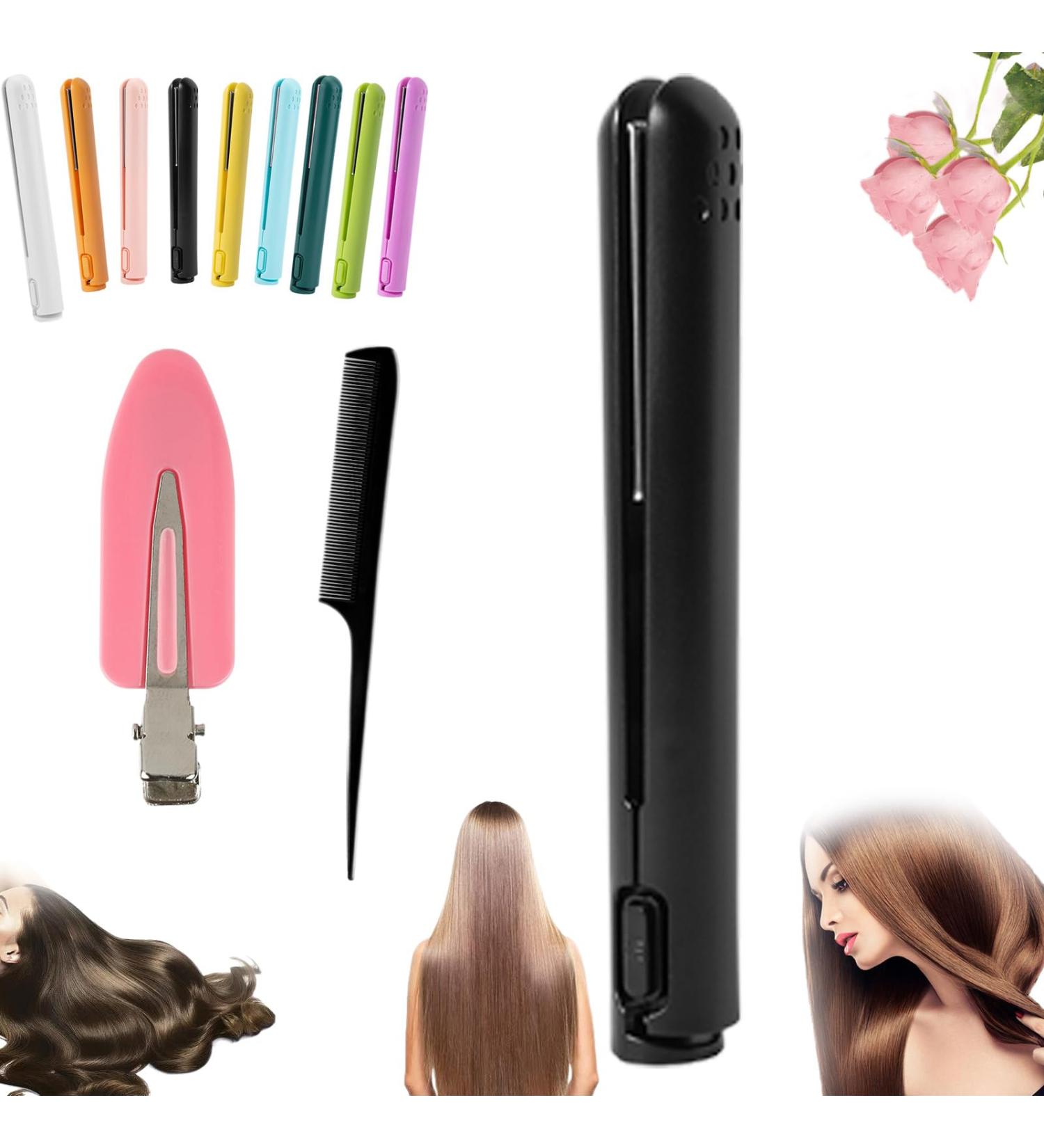 Mini Dual-Purpose Curling Iron Cordless 2 in 1 Mini Dual Purpose Curling Iron Cordless Mini Curling Iron for Short Hair Portable Travel Curling Wand for Women (Black) - Buy Online on GoSupps.com
