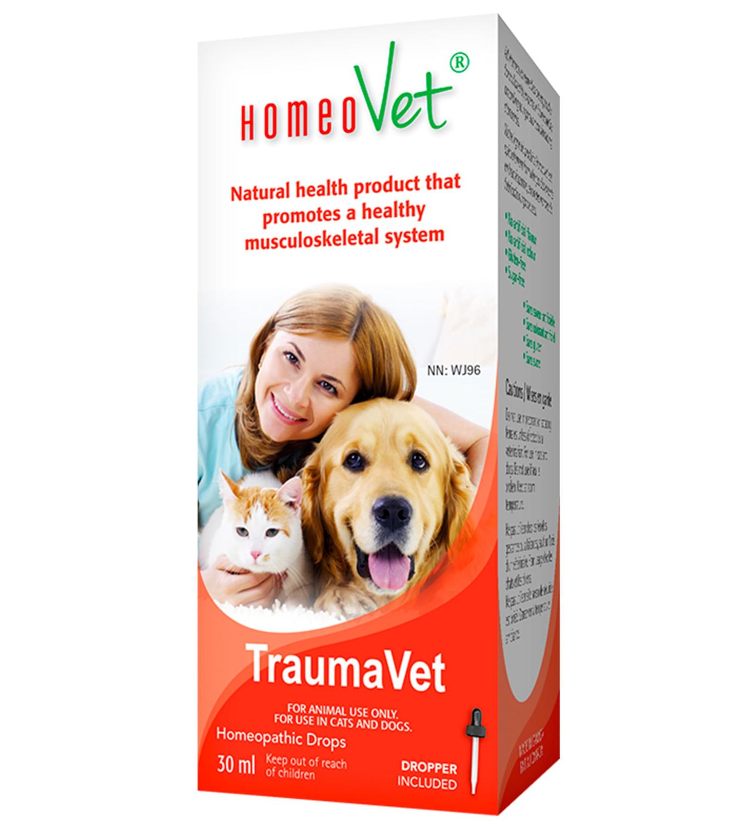 HomeoVet TraumaVet Joint Care 30ml Liquid Supplement for Dogs & Cats Arnica Montana Enriched Formula - Hip Joint & Muscle Support Alleviates Discomfort & Enhances Pet Joint Mobility for All Breeds - Buy Online on GoSupps.com