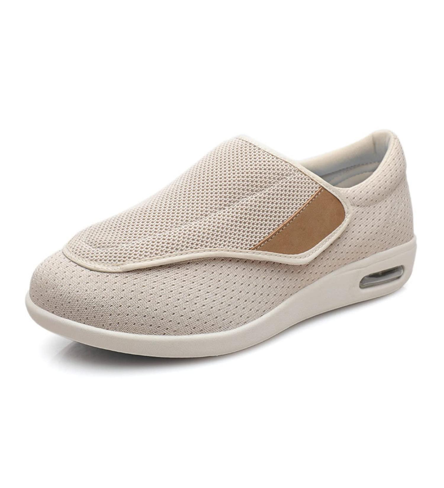 Yytcsjz Men Adjustable Diabetic Shoes - Beige, Extra Wide, Lightweight & Breathable for Swollen Feet and Edema - Size 12 - Buy Online on GoSupps.com