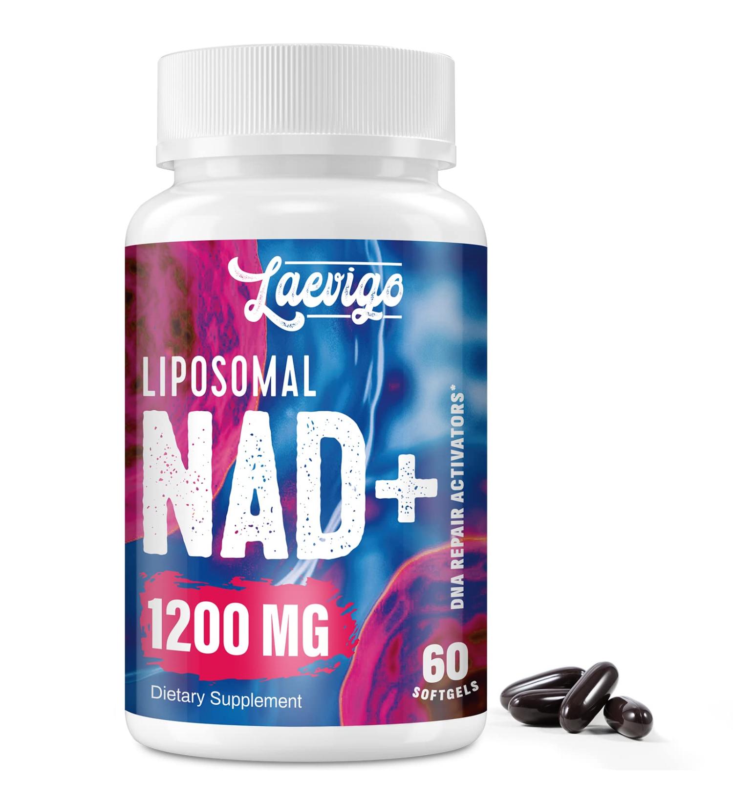 Liposomal NAD+ Supplement 1200mg High Absorption Cellular Energy & Mitochondrial Support NAD Plus for Longevity & Vitality Anti-Aging Formula 60 Softgels 60 Count (Pack of 1) - Buy Online on GoSupps.com