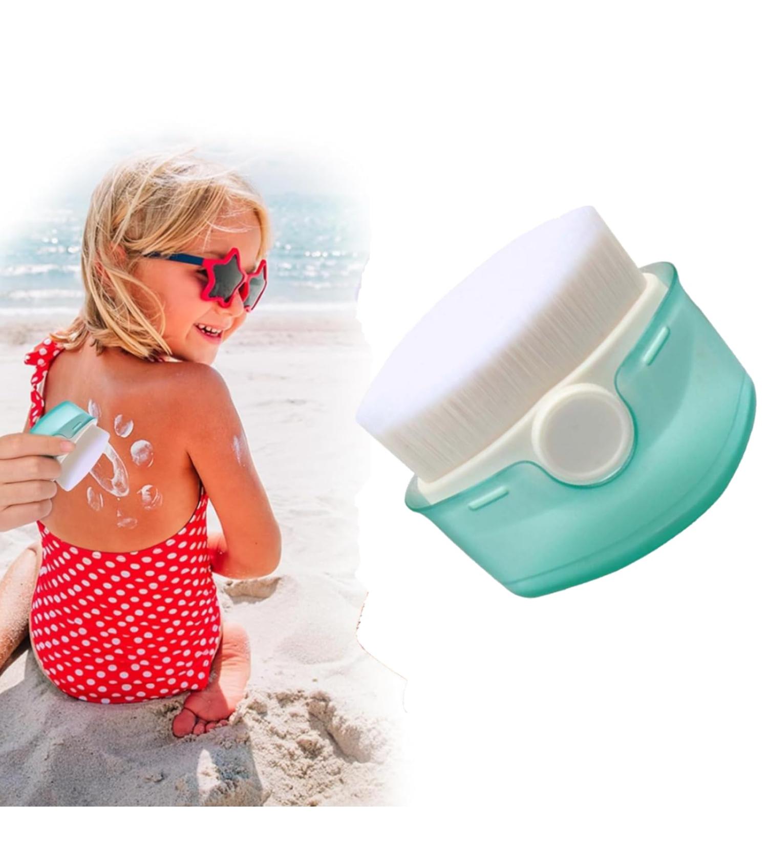 Sun Protection Applicator for Children | Sunscreen Brush & Sunblock Buddy with Caps | Travel-Friendly Sun Lotion Applicator - Buy Online on GoSupps.com