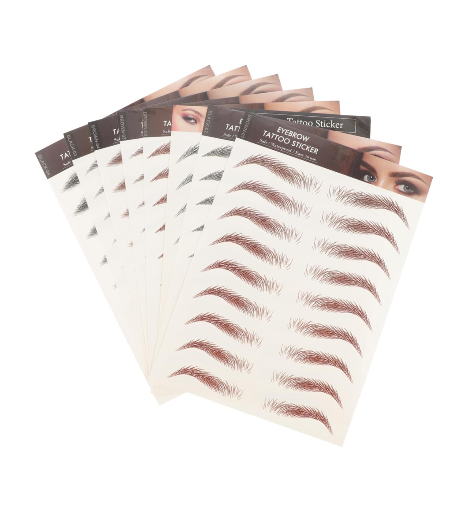 WOONEKY 8pcs Imitation Eco Eyebrow Sticker Transfer Eyebrow 6d Hair-like Eyebrows Fake Transfer Stickers - Buy Online on GoSupps.com
