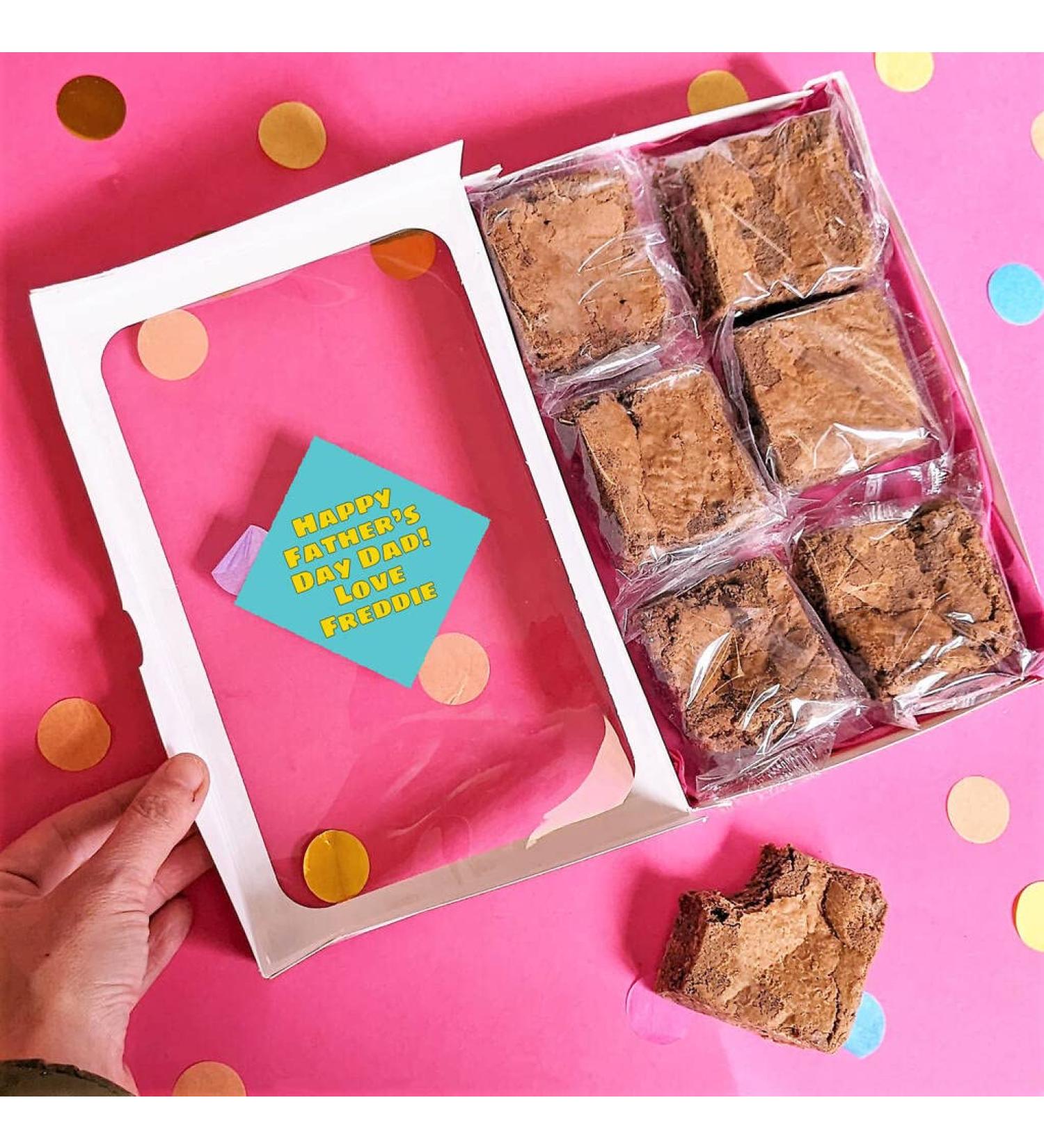Personalised Father's Day Gooey Brownies Gift Box - Buy Online on GoSupps.com