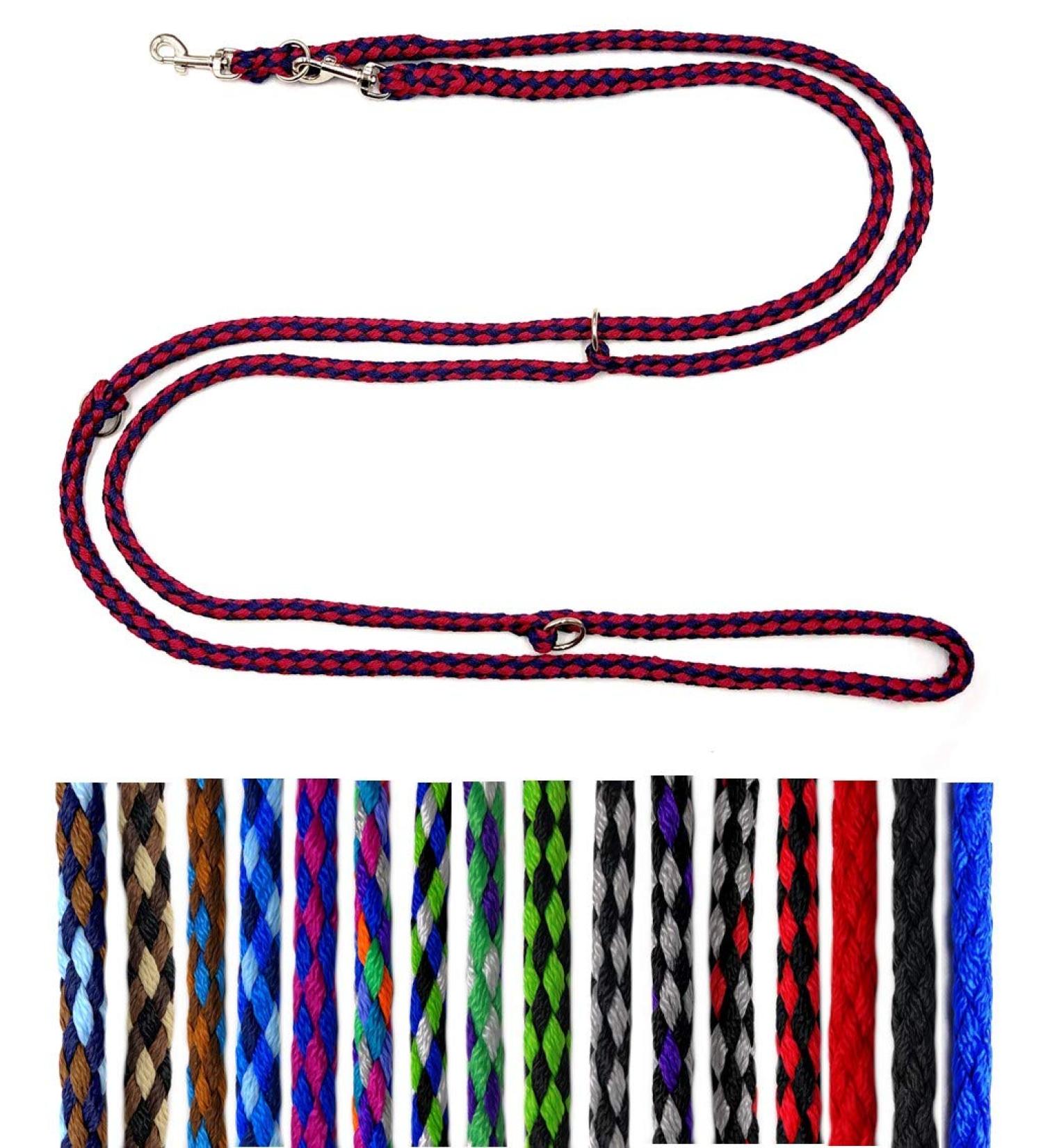 Lightweight & Durable Dog Linen Leash for Small Dogs Up to 15kg - 2.40m Adjustable - Montana Bordeaux-Maineblau - Buy Online on GoSupps.com