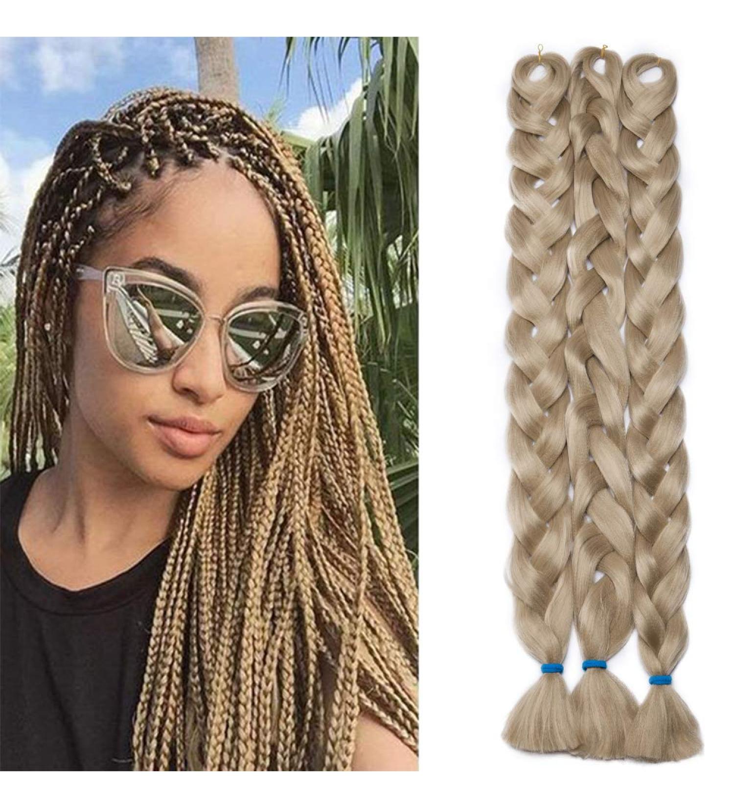 Tess 41 Jumbo Braids Extensions - Medium Blonde Synthetic Crochet Hair 3PCS (165g) - 100cm #24 - Buy Online on GoSupps.com