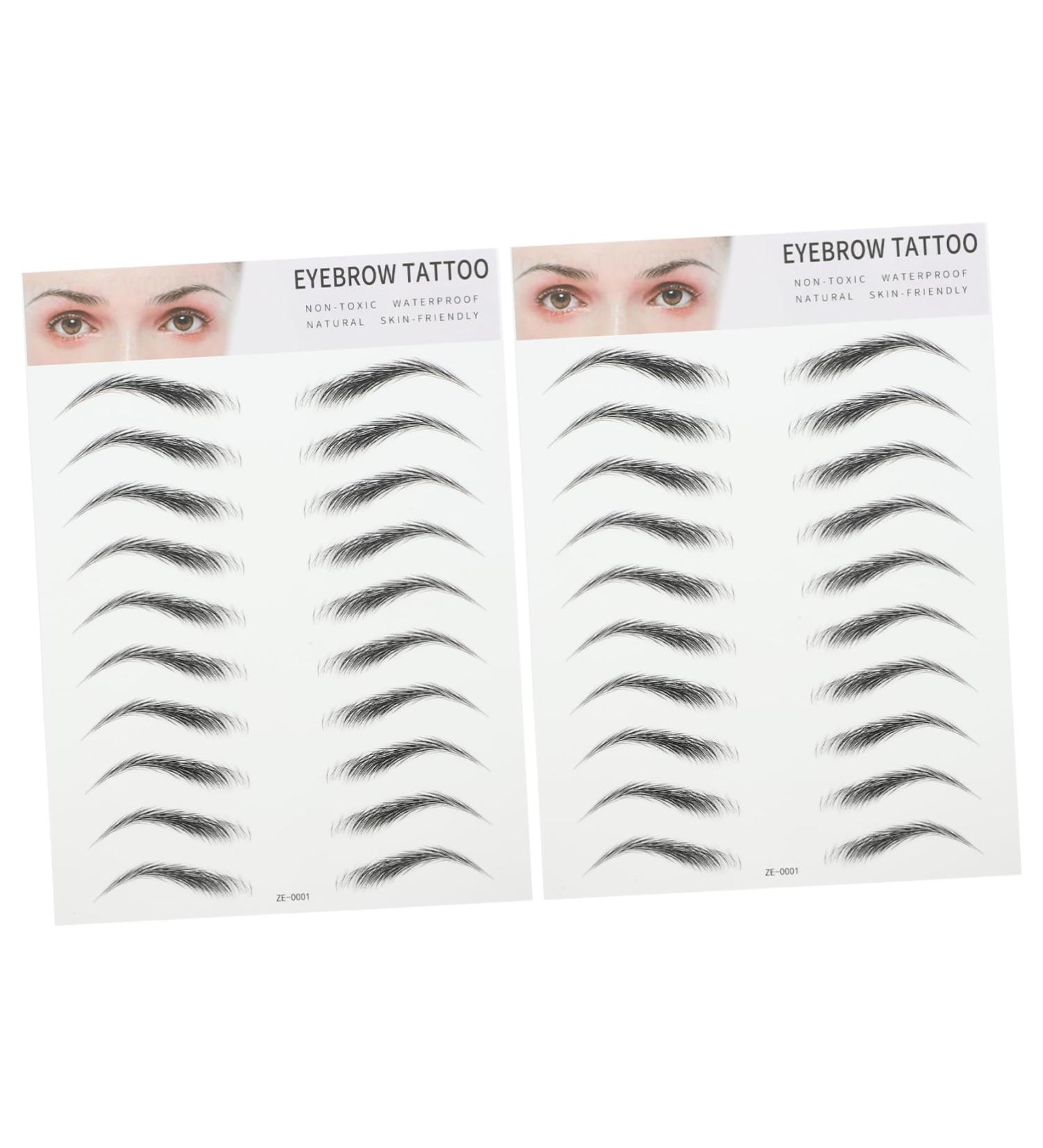 Beavorty Realistic Eyebrow Tattoos 4 pcs 3d eyebrow stickers makeup stickers ladies suits make up kit fake eyebrow artificial Shaper 4d Eyebrow Stencils 1 count (Pack of 1) Blackx2pcs - Buy Online on GoSupps.com