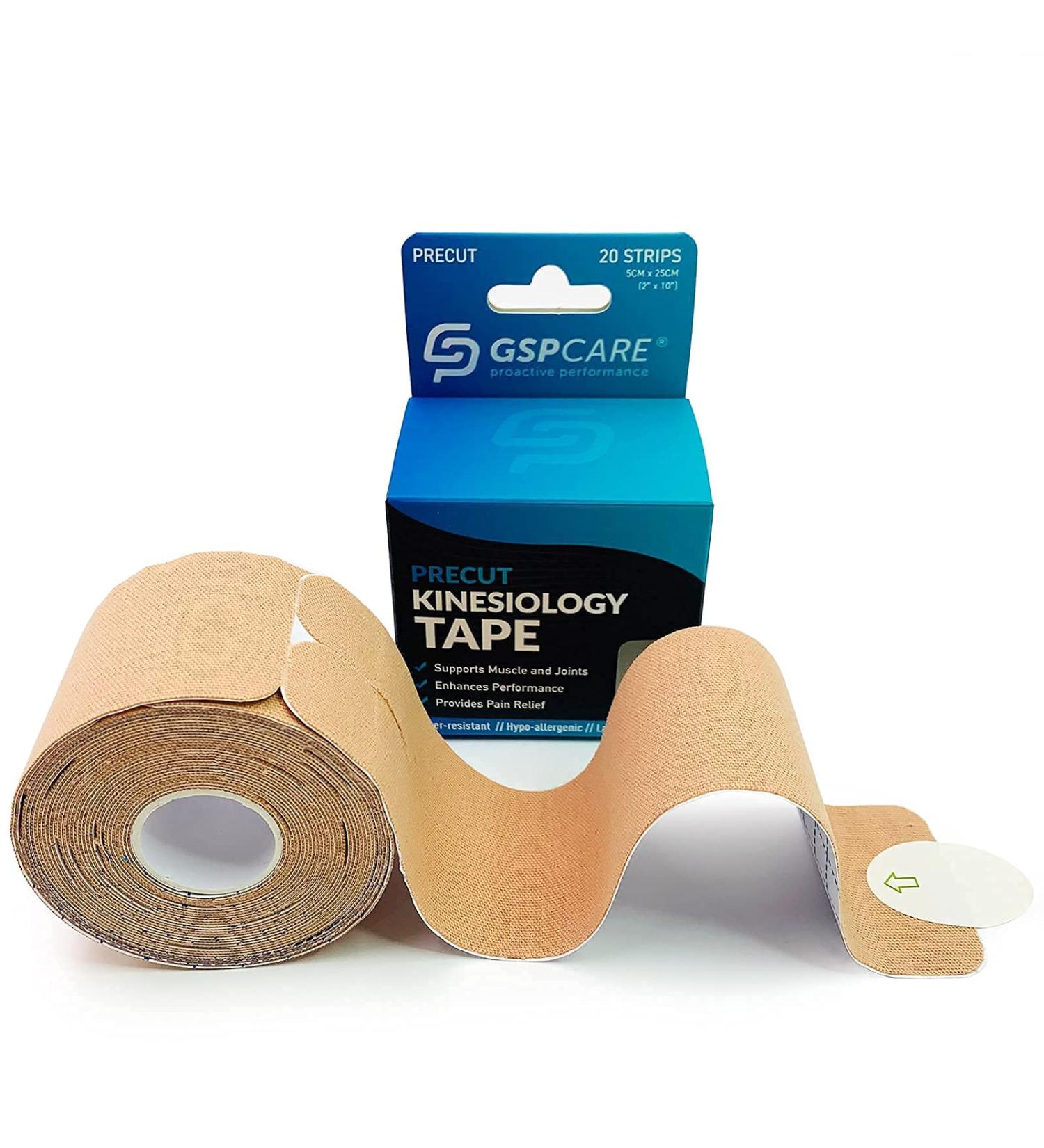 Skin Pre-Cut Y Kinesiology Tape - 20 Pieces, 5cm x 5m - Muscle Pain Relief & Joint Protection with Elastic Sports Tape - Buy Online on GoSupps.com